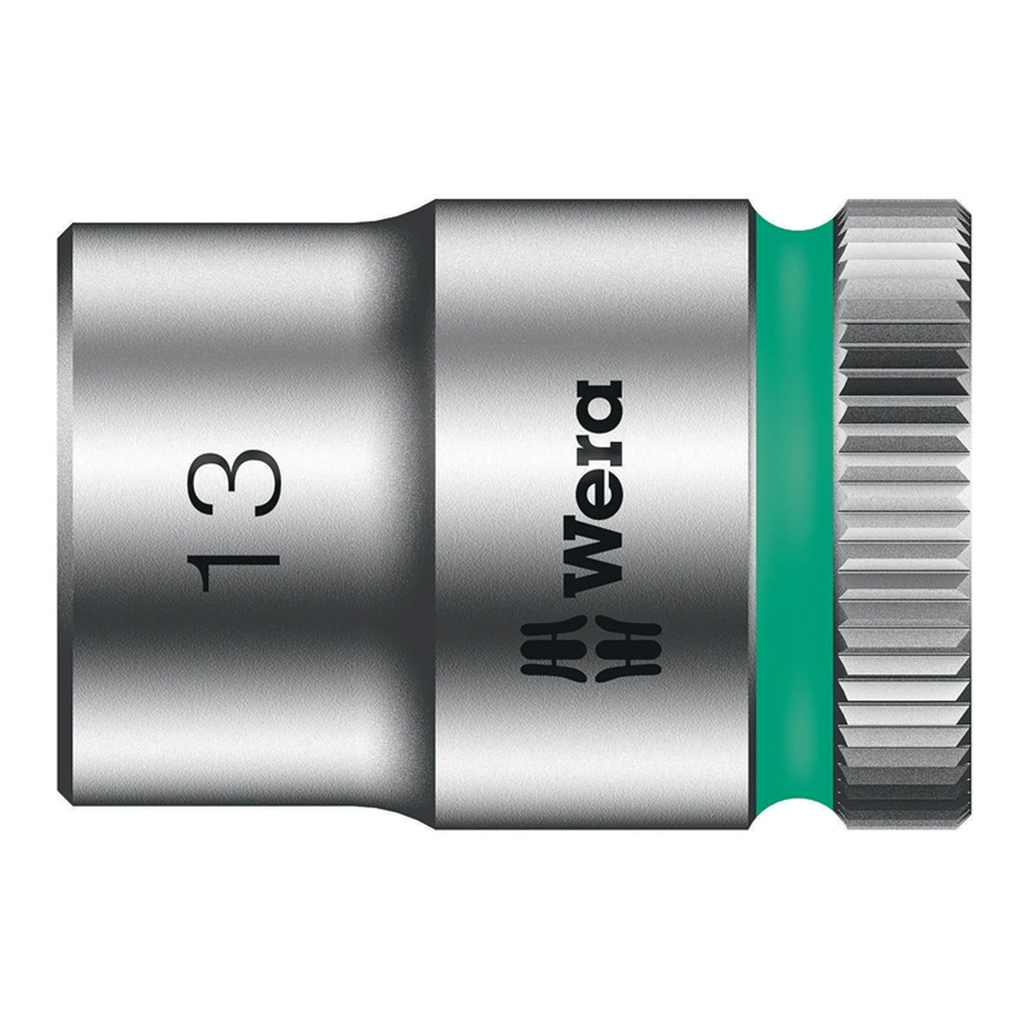 WERA | Steckschlüsseleinsatz 8790 HMB Außen-6-kant | SW13mm L.29mm Vierkant3/8Zoll CV mattverchromt Rändelung