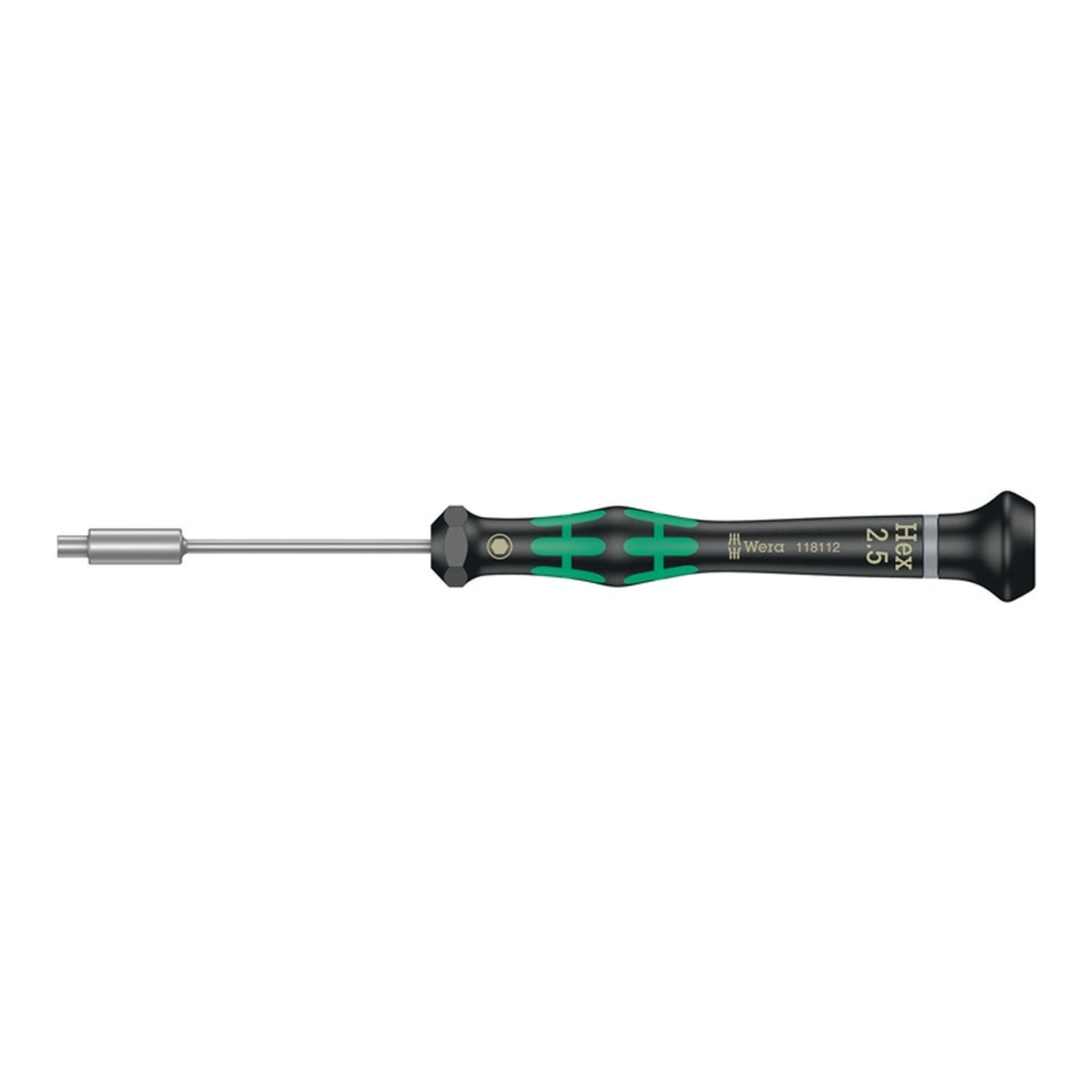 WERA | Elektronikersteckschlüssel 2069 Außen-6-kant | SW2,5mm Klingen-L.60mm rund CV-Molybdän nicromattiert