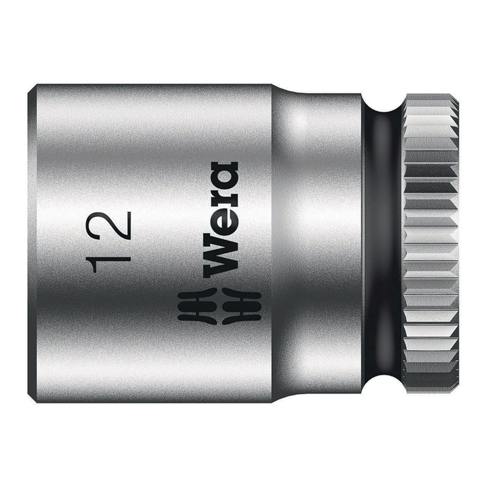WERA | Steckschlüsseleinsatz 8790 HMA | SW12mm L.23mm Vierkant1/4Zoll CV mattverchromt Rändelung