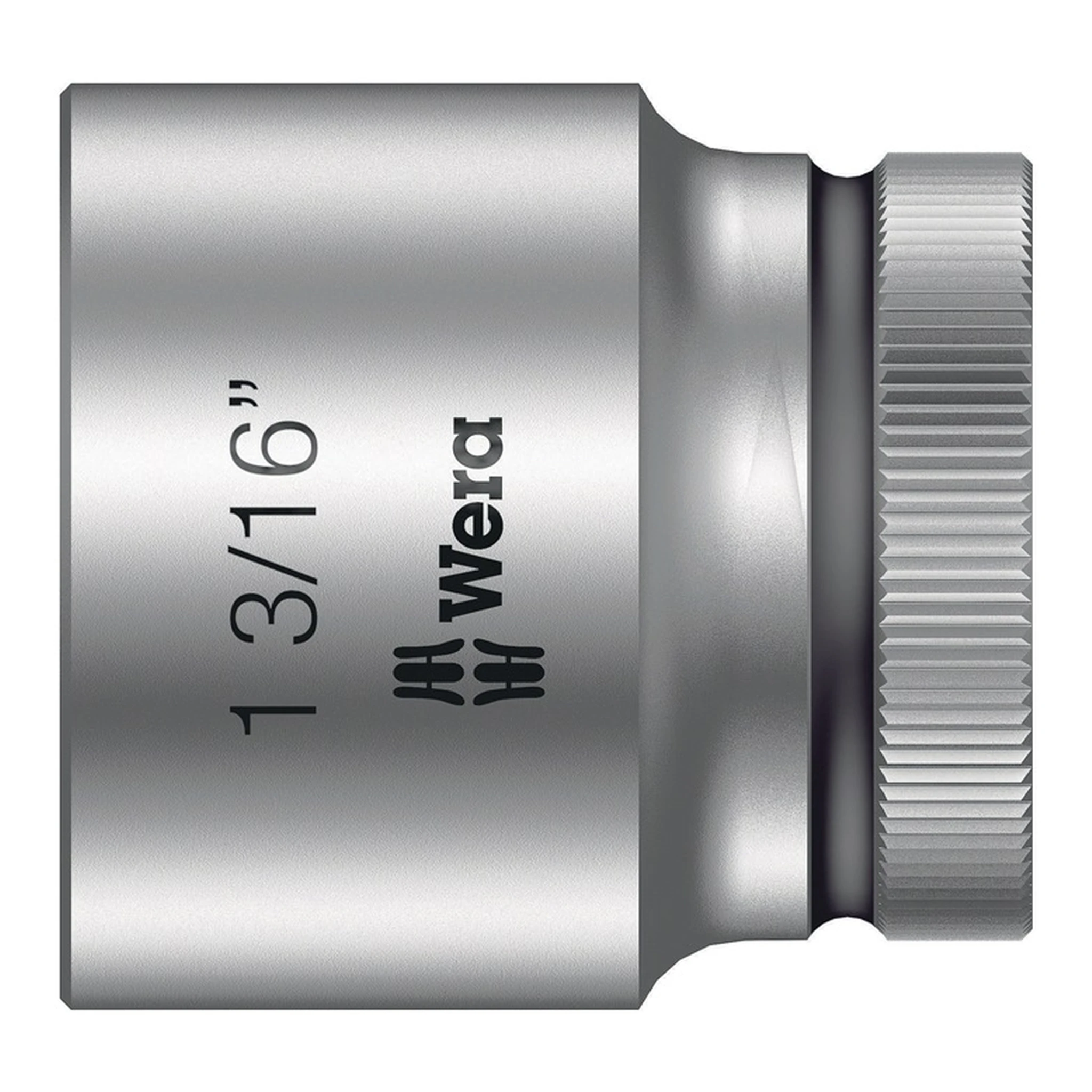 WERA | Steckschlüsseleinsatz 8790 HMC Außen-6-kant | SW1 3/16Zoll L.42mm Vierkant1/2Zoll CV mattverchromt Rändelung