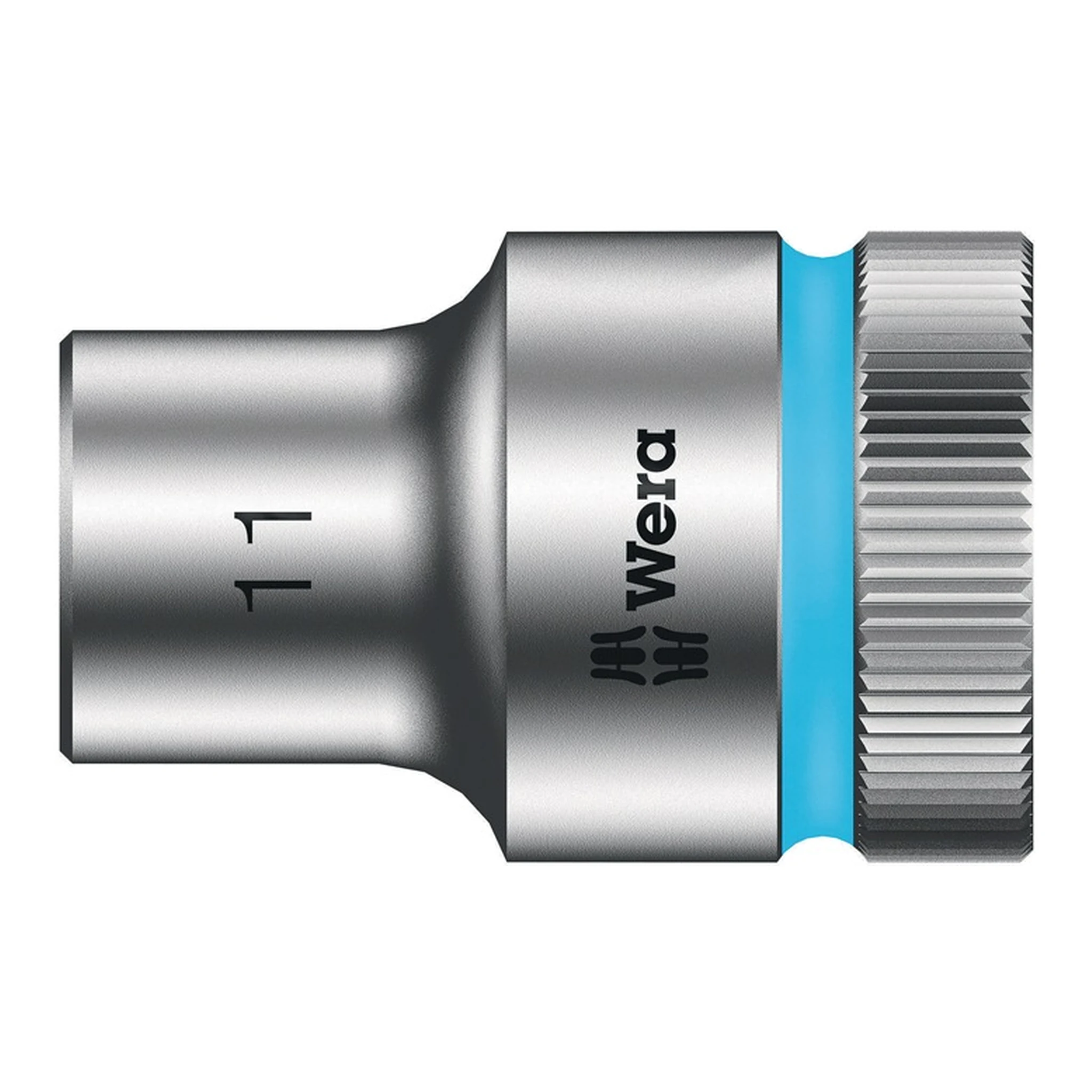 WERA | Steckschlüsseleinsatz 8790 HMC Außen-6-kant | SW11mm L.37mm Vierkant1/2Zoll CV mattverchromt Rändelung