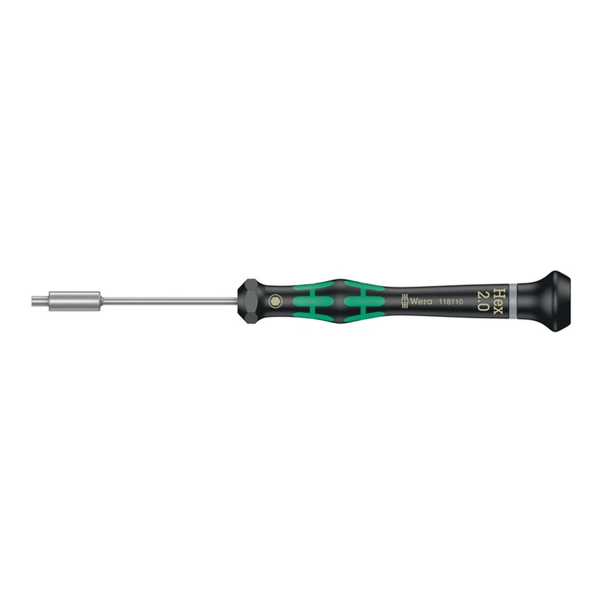 WERA | Elektronikersteckschlüssel 2069 Außen-6-kant | SW2mm Klingen-L.60mm rund CV-Molybdän nicromattiert