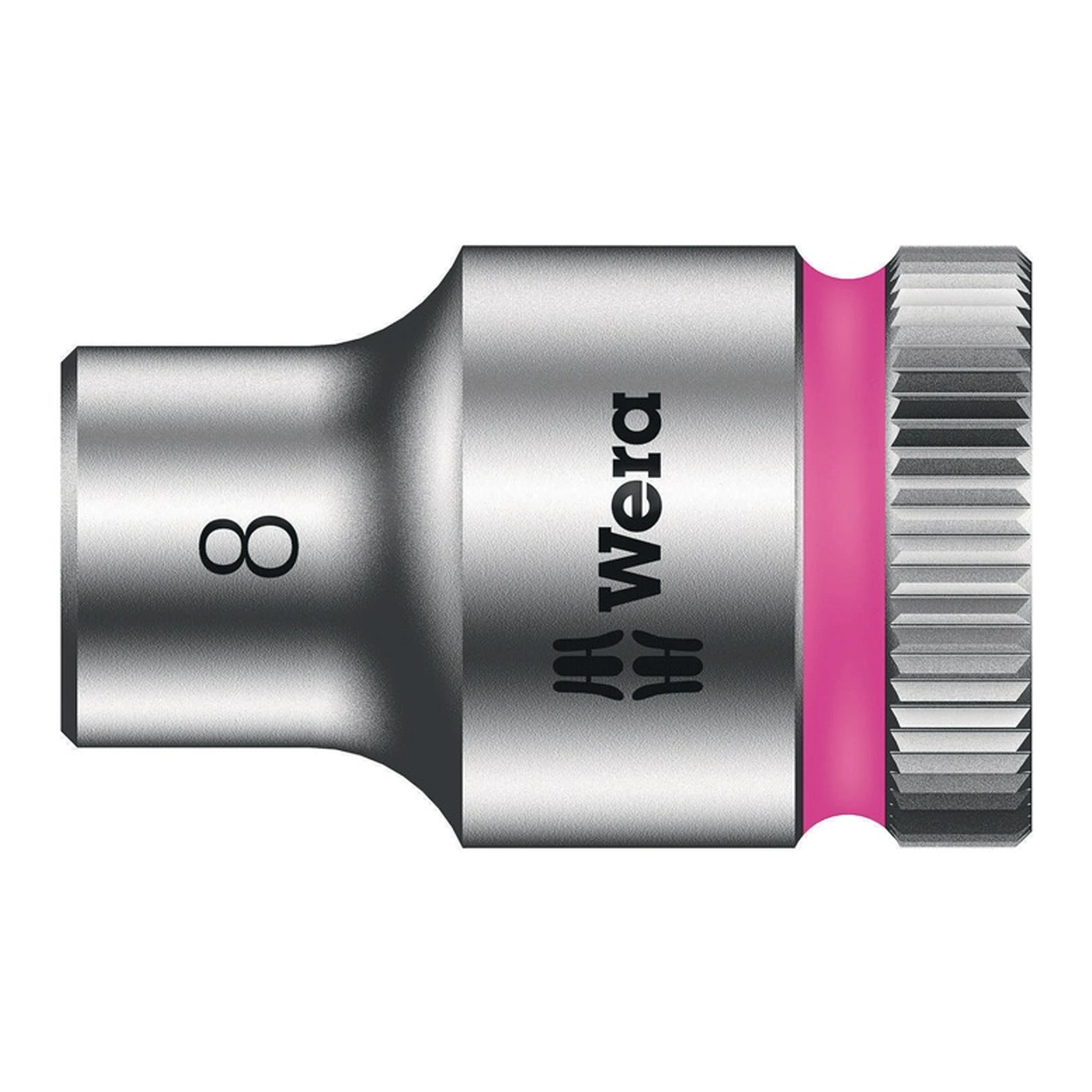 WERA | Steckschlüsseleinsatz 8790 HMB Außen-6-kant | SW8mm L.29mm Vierkant3/8Zoll CV mattverchromt Rändelung