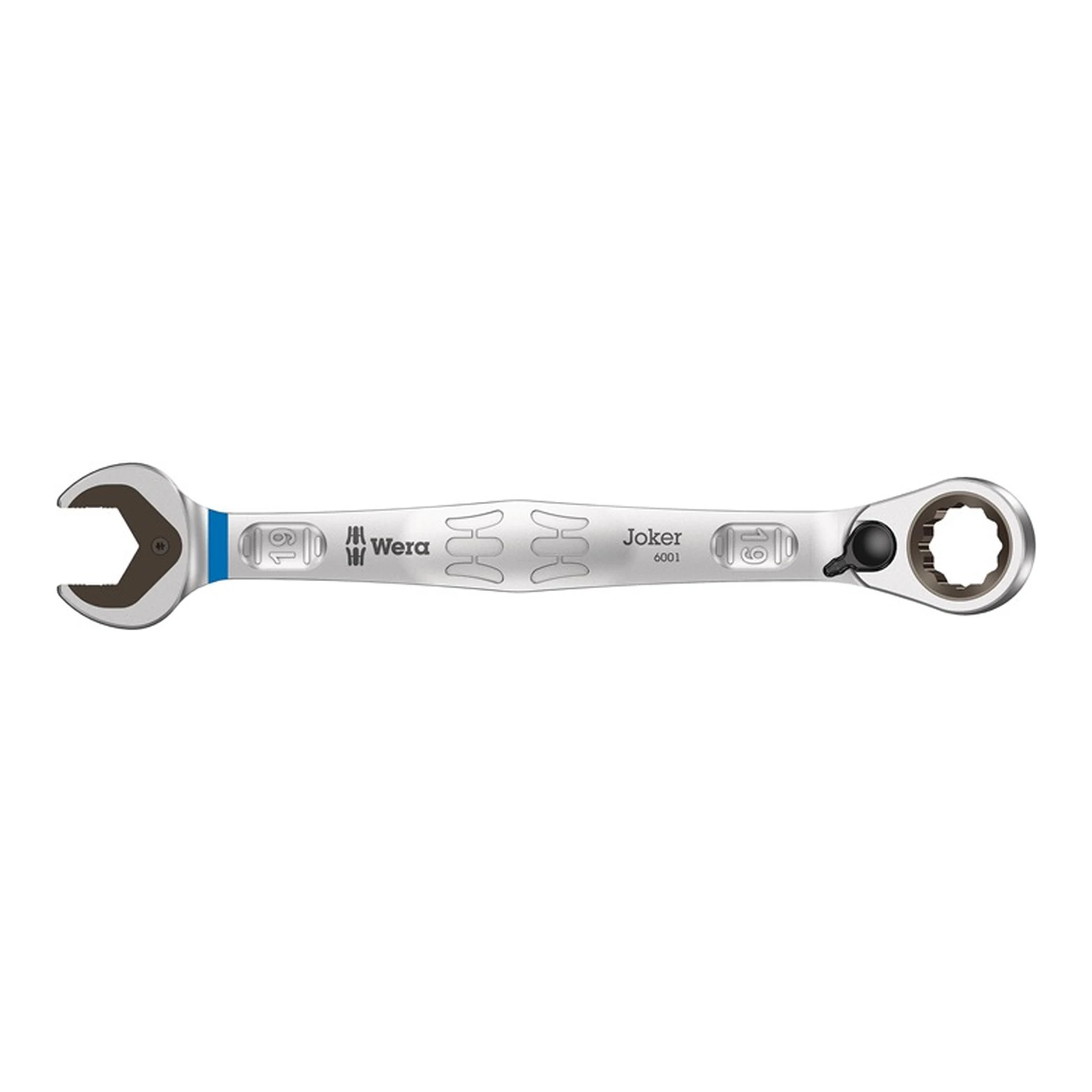 WERA | Maulringratschenschlüssel Joker | Schlüsselweite 19 mm Länge 246 mm umschaltbar, Ringseite 15 °