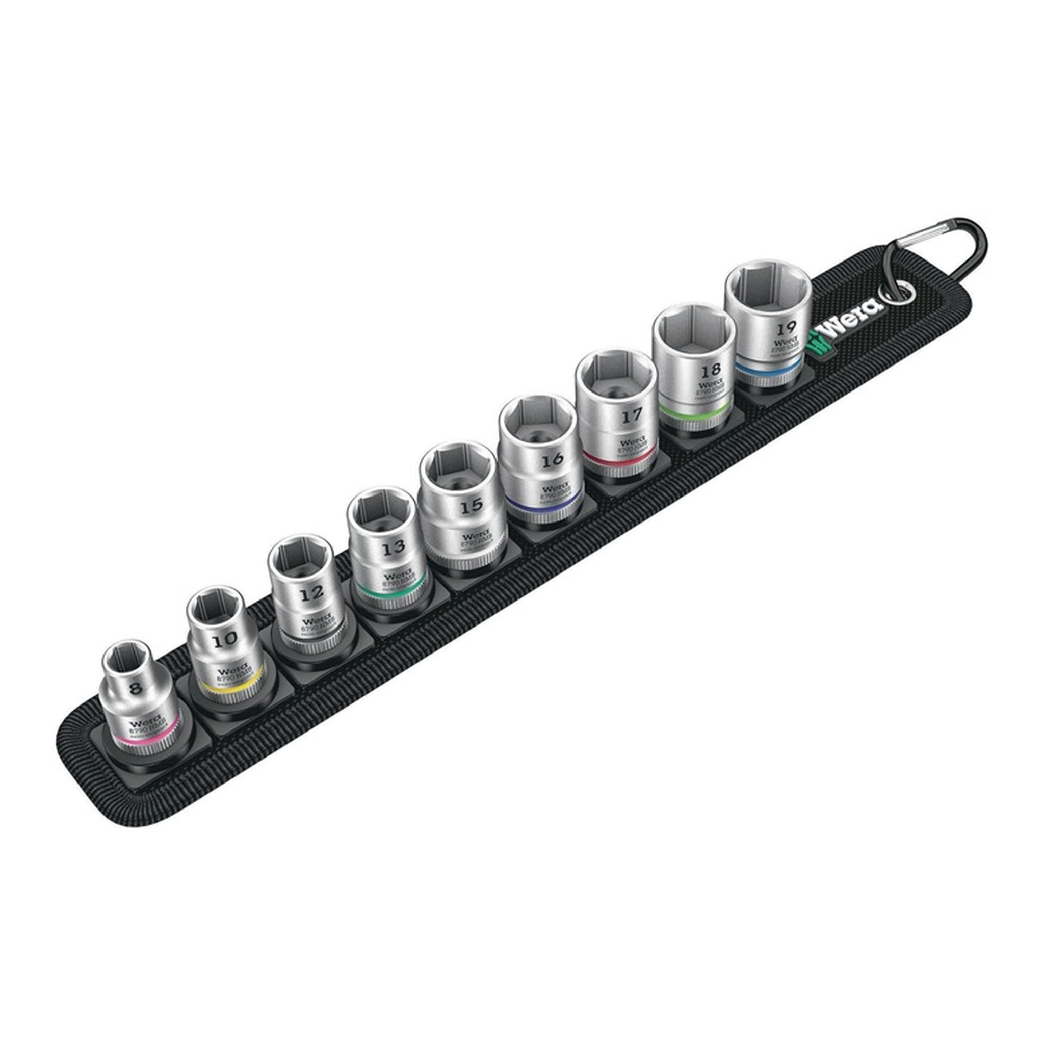 WERA | Steckschlüsseleinsatz-Set Belt B 4 | 10-teilig SW 19 / 8 mm