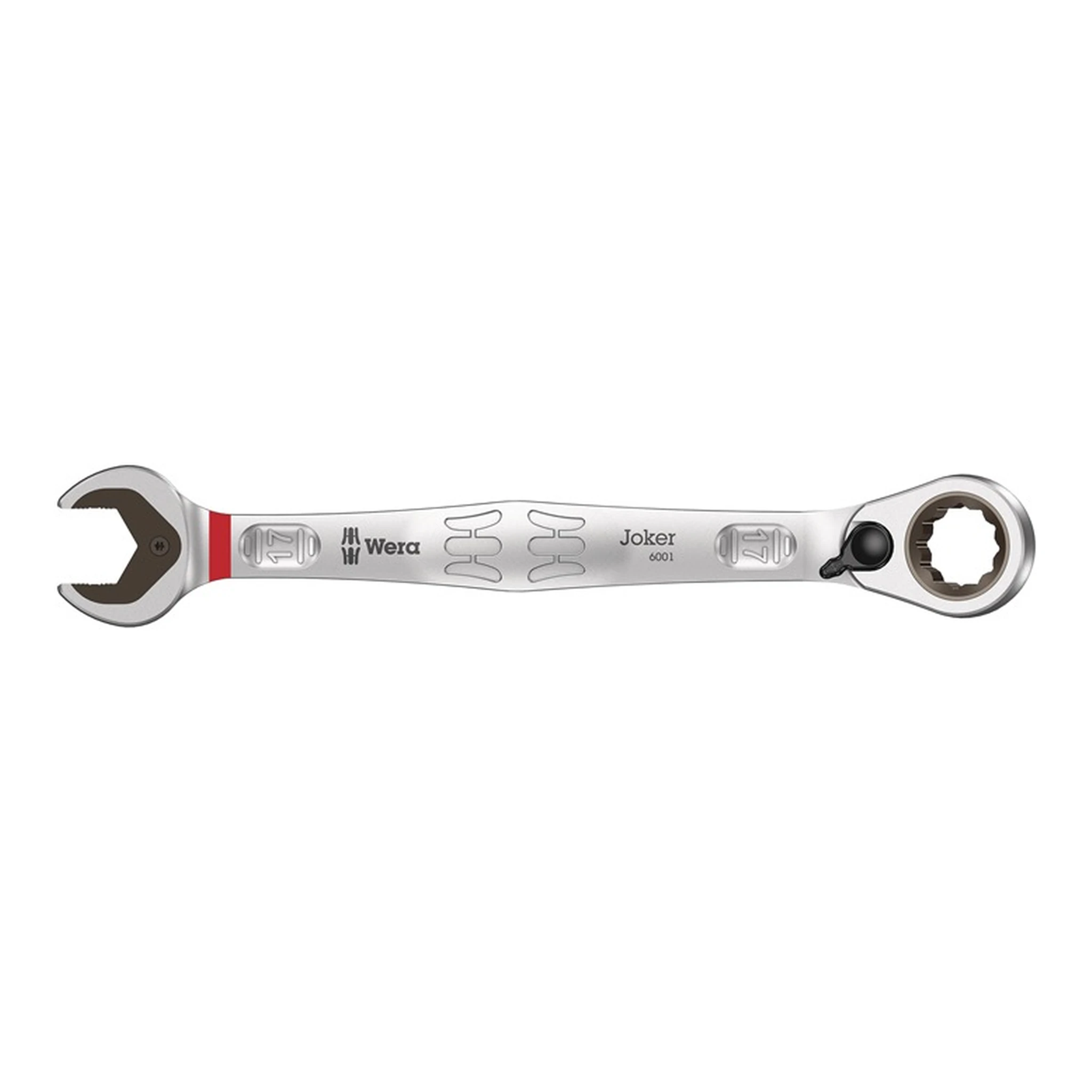 WERA | Maulringratschenschlüssel Joker | Schlüsselweite 17 mm Länge 225 mm umschaltbar, Ringseite 15 °