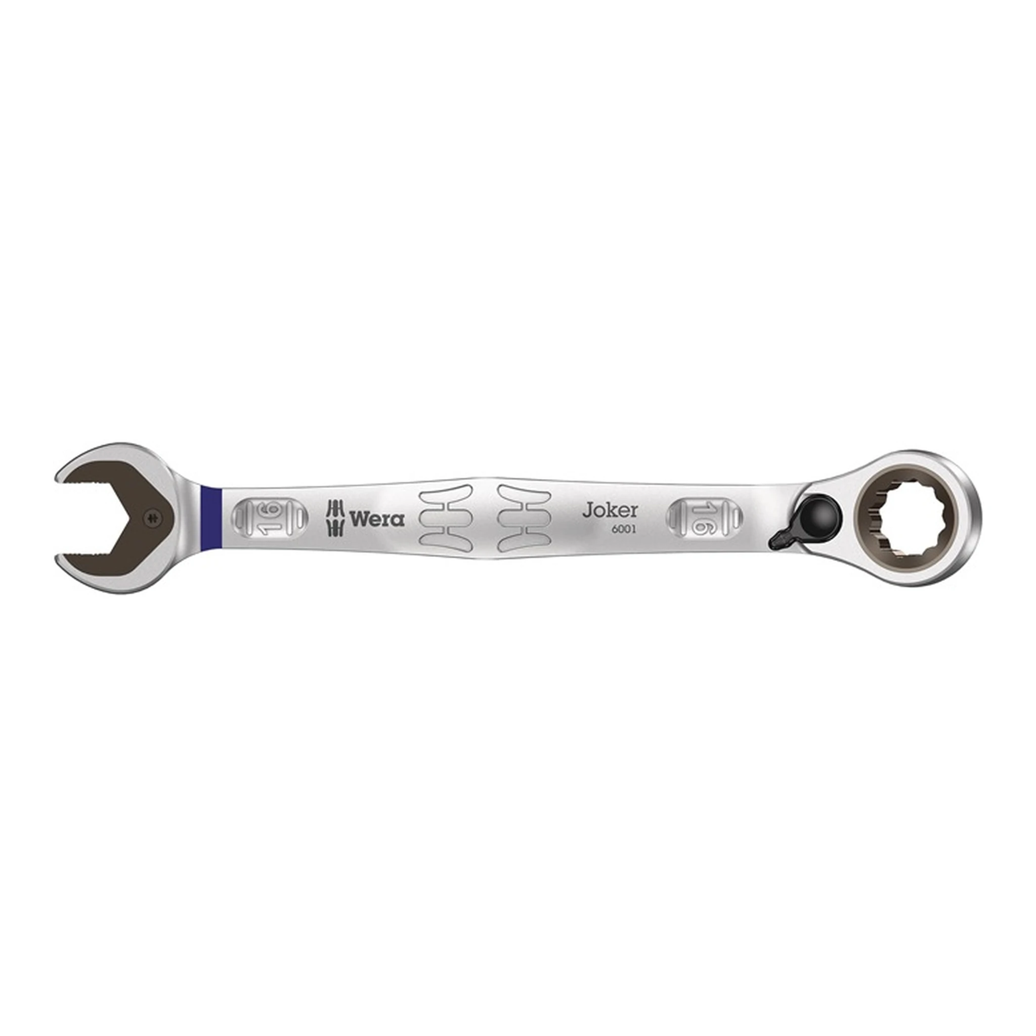 WERA | Maulringratschenschlüssel Joker | Schlüsselweite 16 mm Länge 213 mm umschaltbar, Ringseite 15 °
