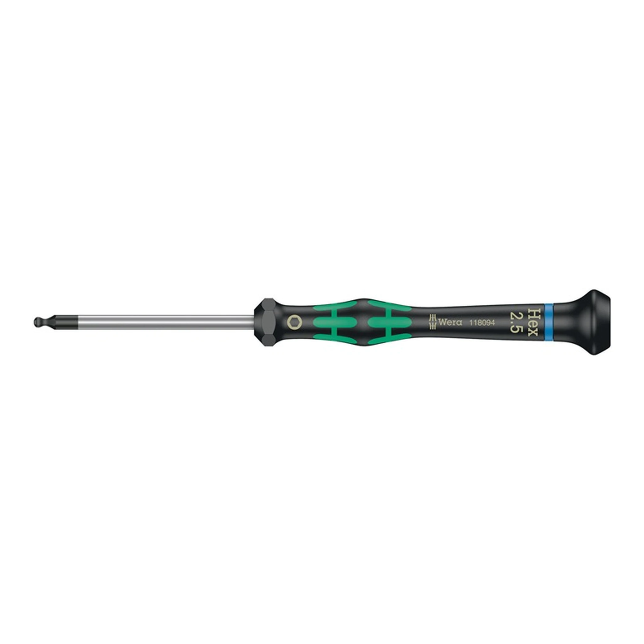 WERA | Elektronikerschraubendreher 2052 | 2,5 mm Klingenlänge 60 mm Kugelkopf