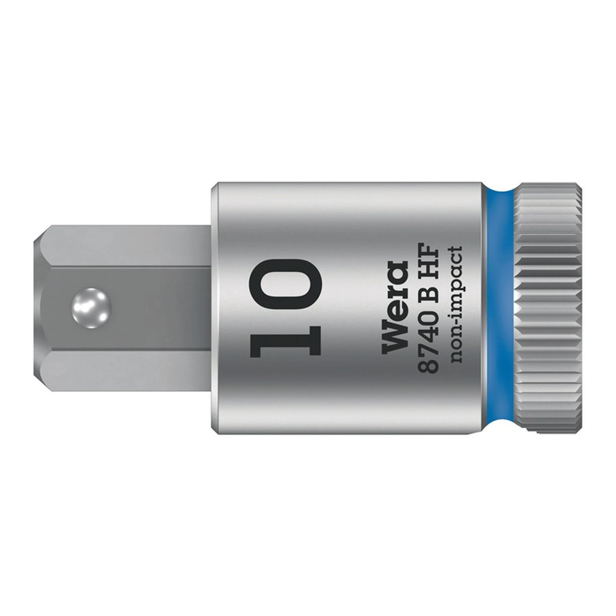 WERA | Schraubendrehereinsatz 8740 B HF Innen-6-kant | SW10mm Antriebs-4-kant 3/8Zoll mattverchromt Kugelfangrille Rändelung