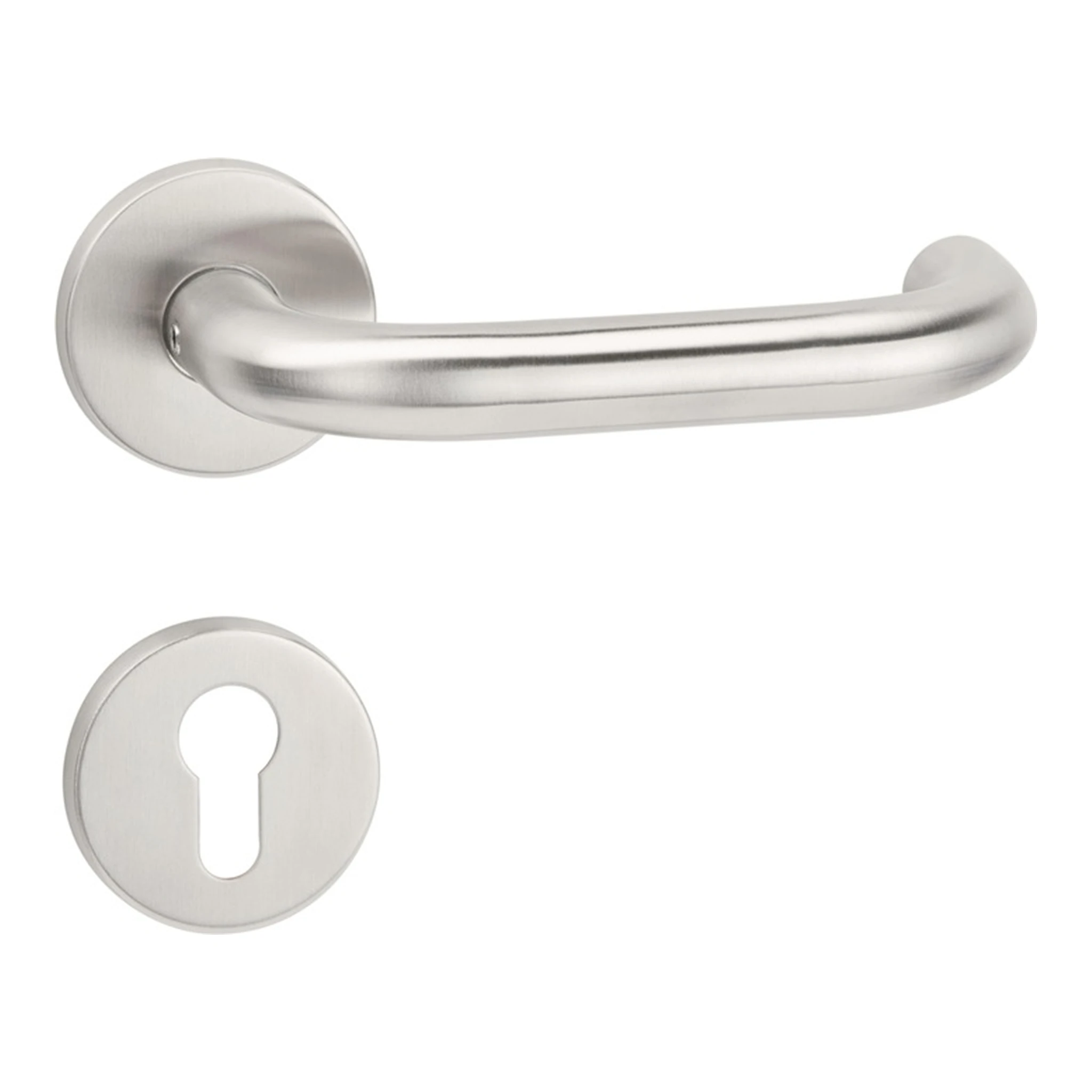 TECWERK | Drückergarnitur Basic 01 | Edelstahl 60 Edelstahl matt U-Form PZ
