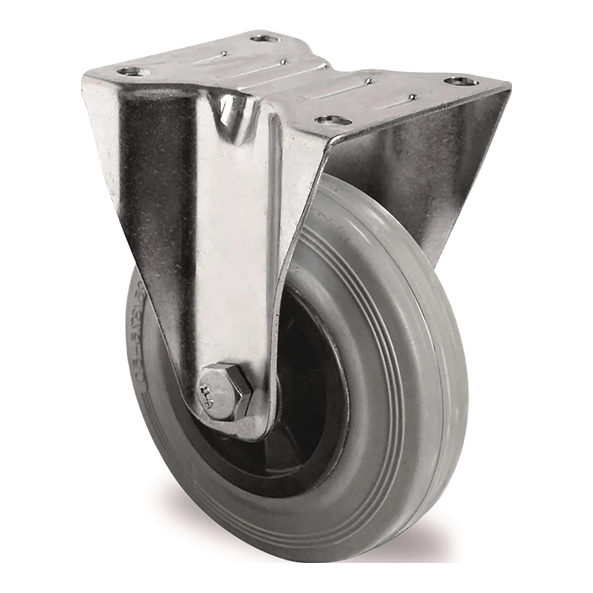 TECWERK | Bockrolle | 100 mm 75 kg Vollgummi Rollenlager