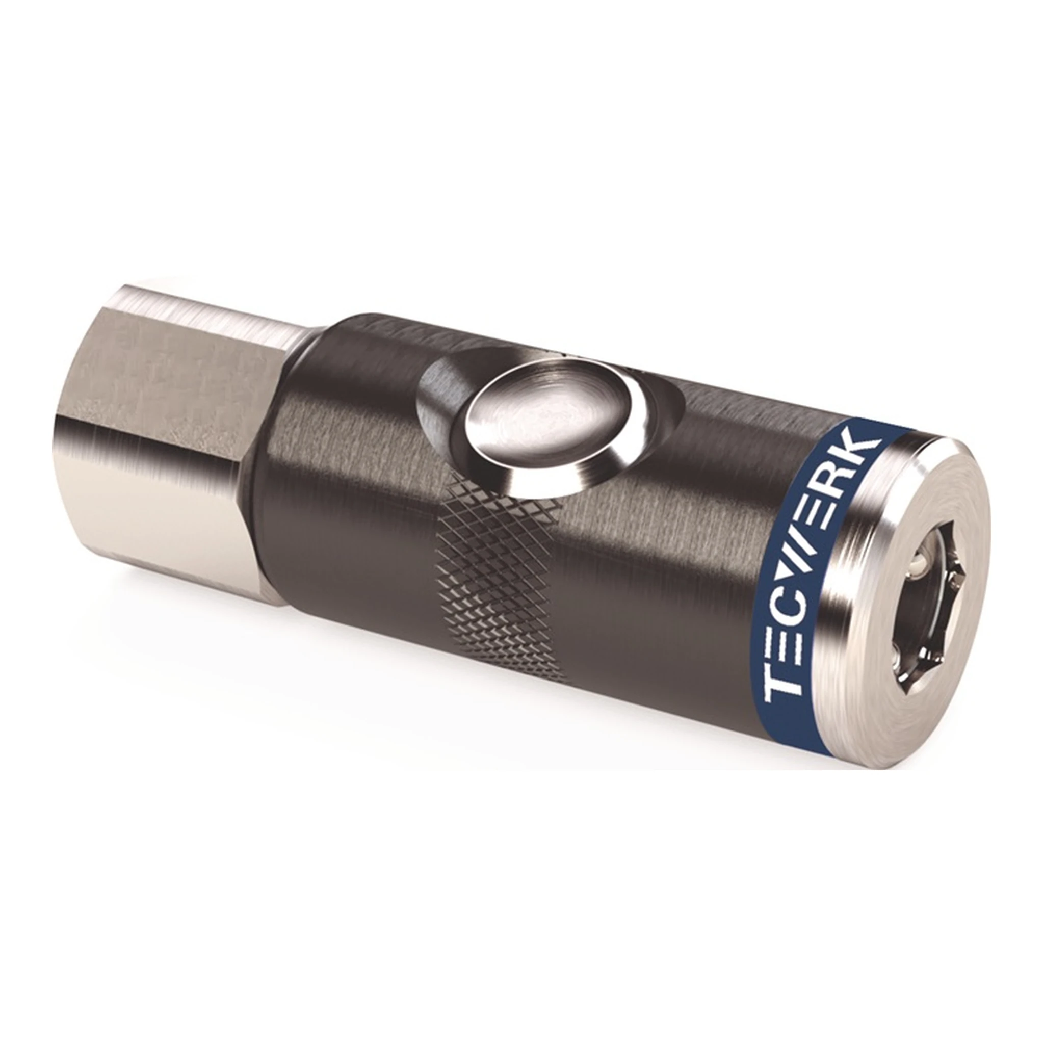 TECWERK | Druckknopf-Sicherheitskupplung | DN 7,4, Innengewinde Aluminium NBR Gewinde G 3/8 ″ 15,39 mm