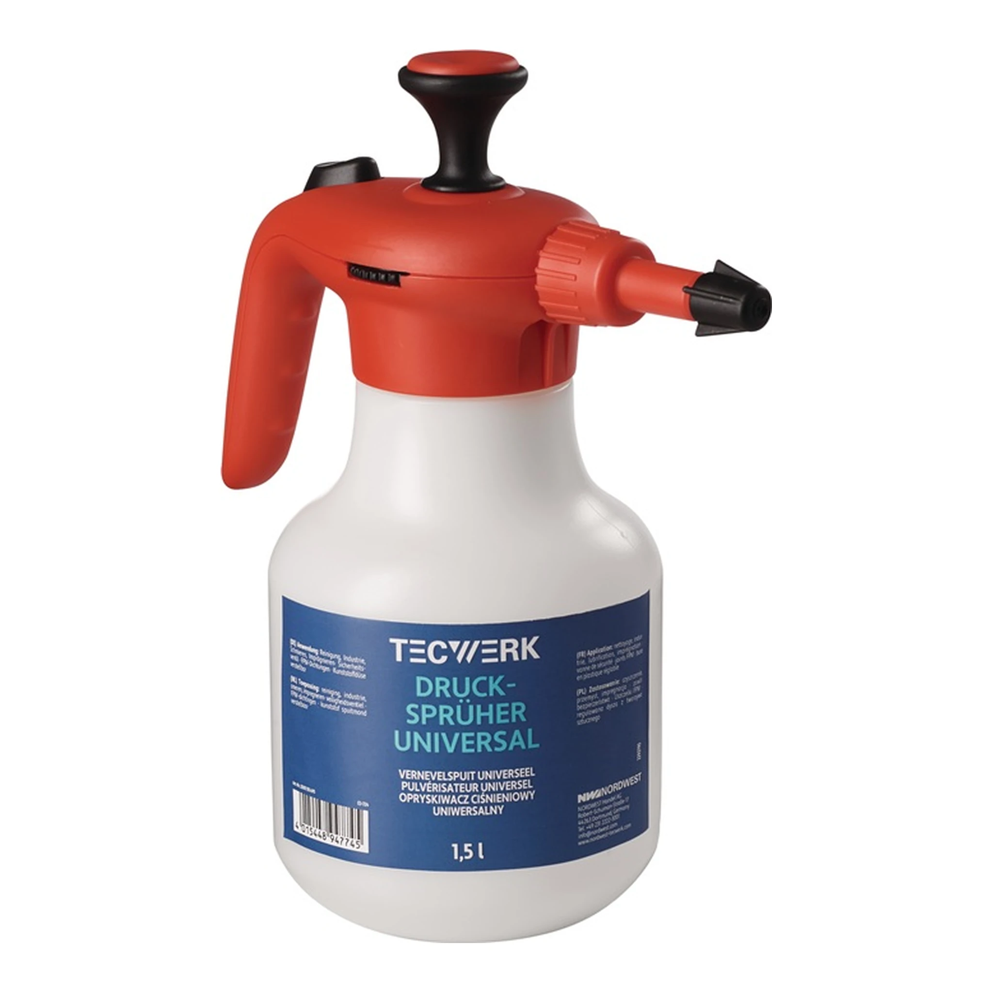 TECWERK | Universaldrucksprüher | 1,5 l FPM-Dichtung, Kunststoff-Düse