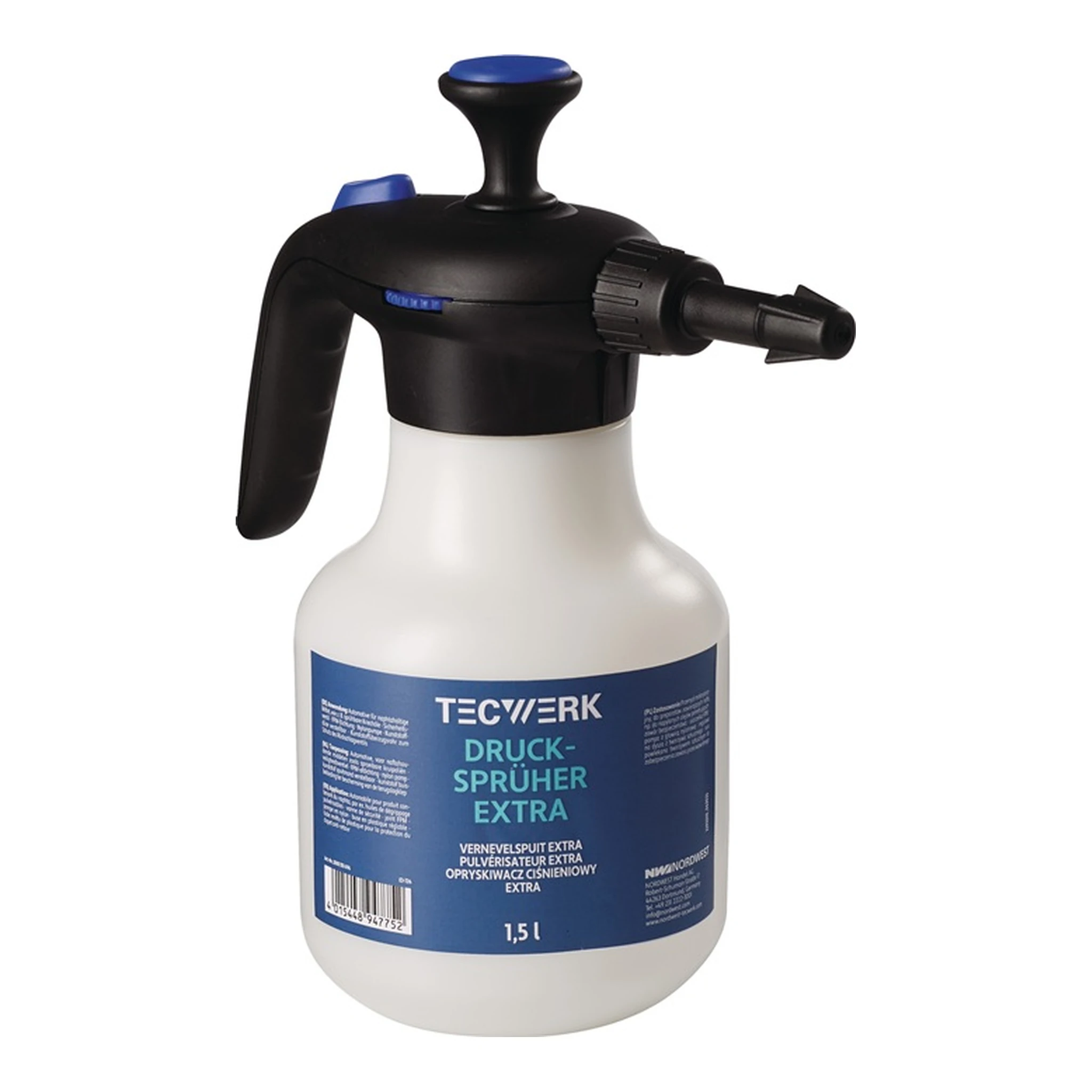 TECWERK | Drucksprüher Extra | 1,5 l FPM-Dichtung, Kunststoff-Düse