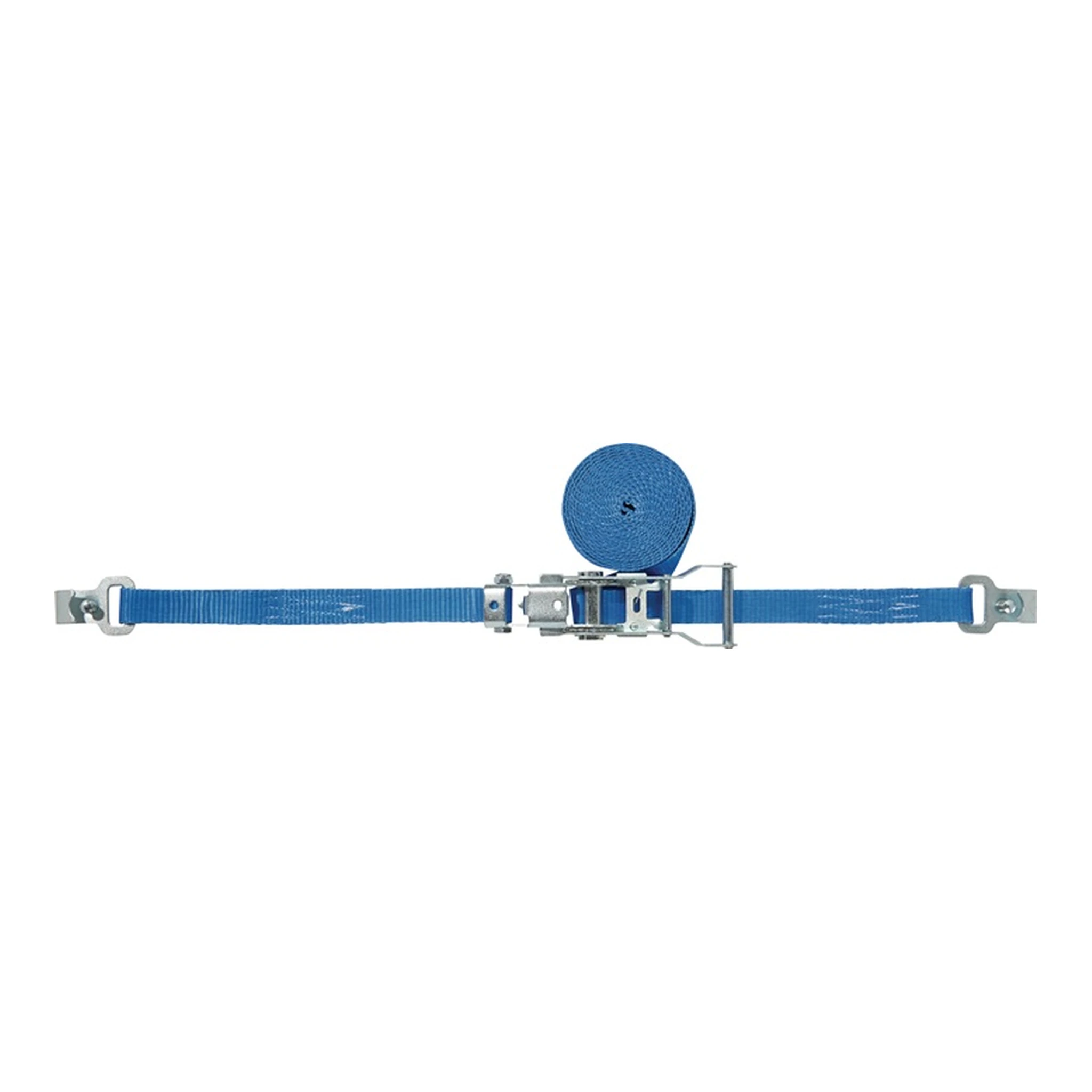 TECWERK | Zurrgurt DIN 12195-2 | Länge 4 m Breite 25 mm mit Ratsche + Flachhaken mit Sicherung