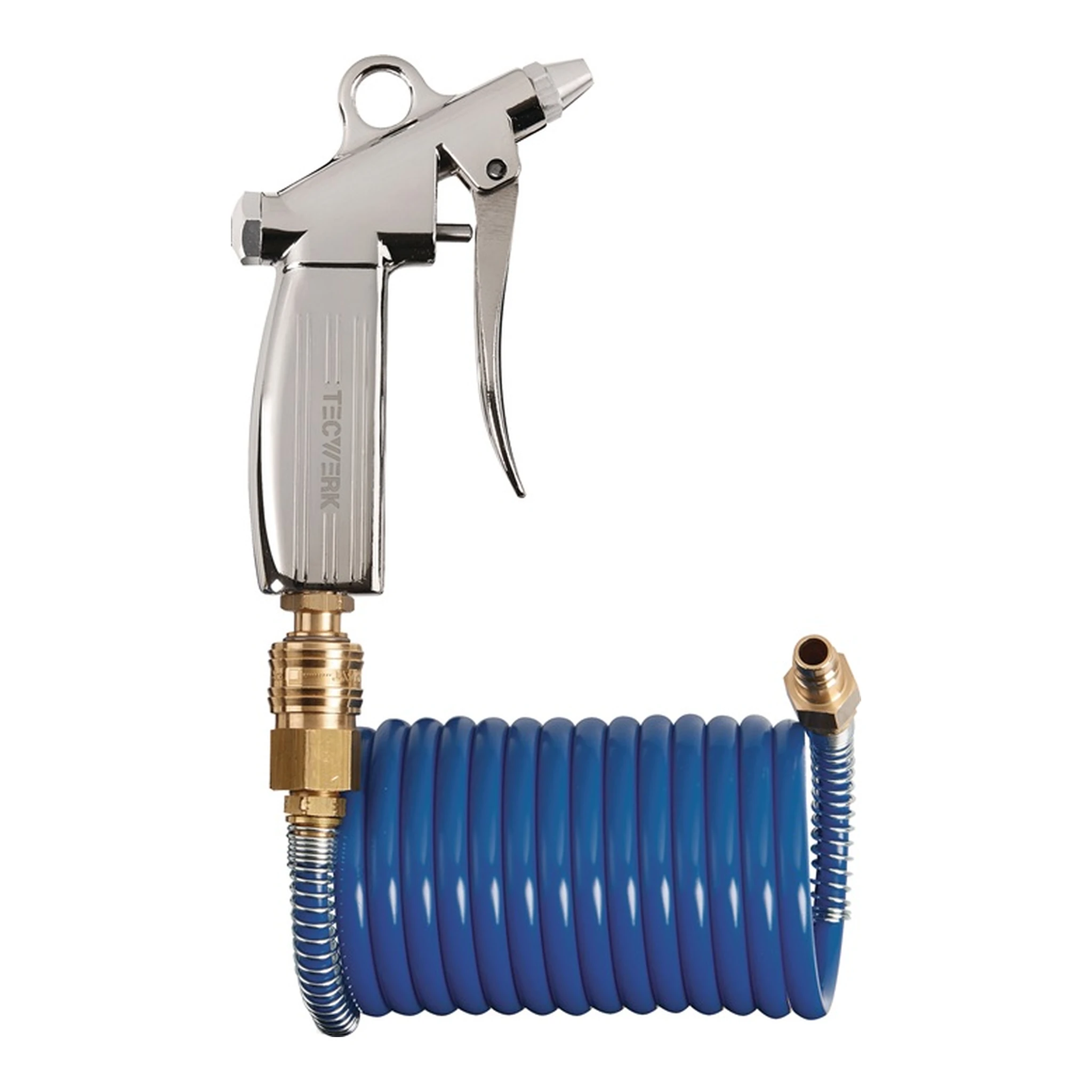 TECWERK | Spiralschlauch-Pistolen-Set | Innen-Ø 6 mm Außen-Ø 8 mm Länge 2,5 m blau