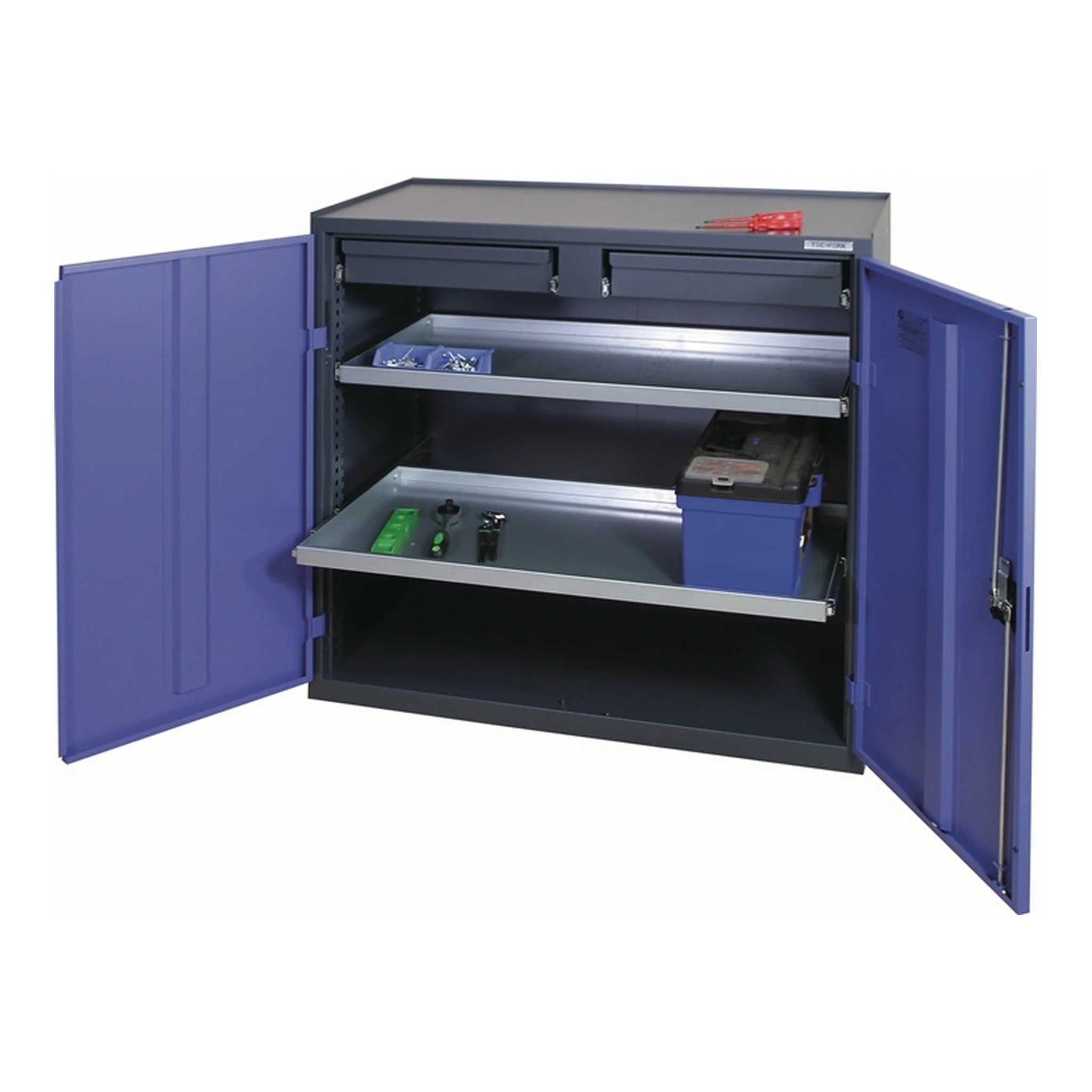 TECWERK | Werkzeug-/Beistellschrank | H1000xB1000xT500 mm 2Schubl.,2Bd.
