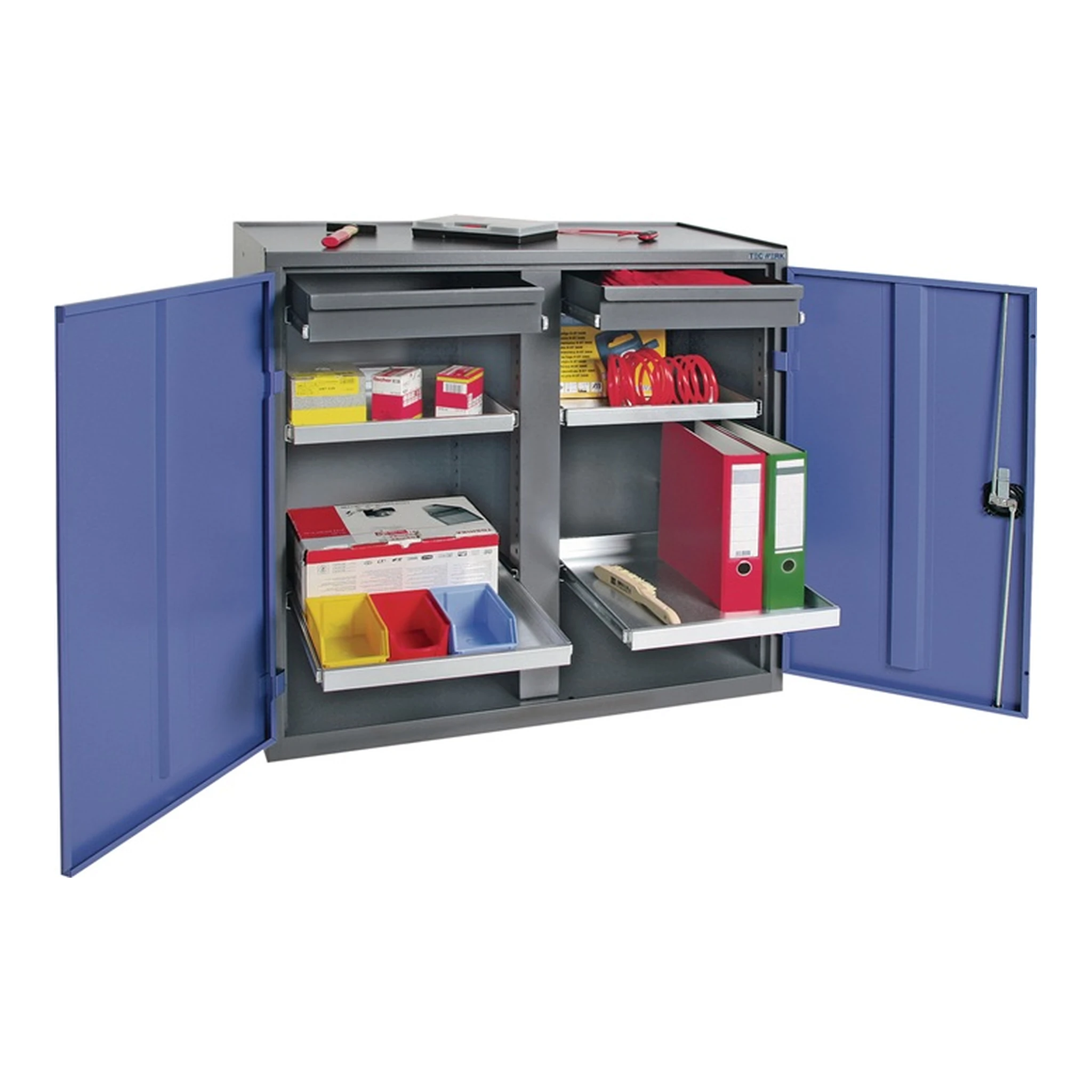 TECWERK | Werkzeug-/Beistellschrank | H1000xB1000xT500 mm 2Schubl.,4Bd.