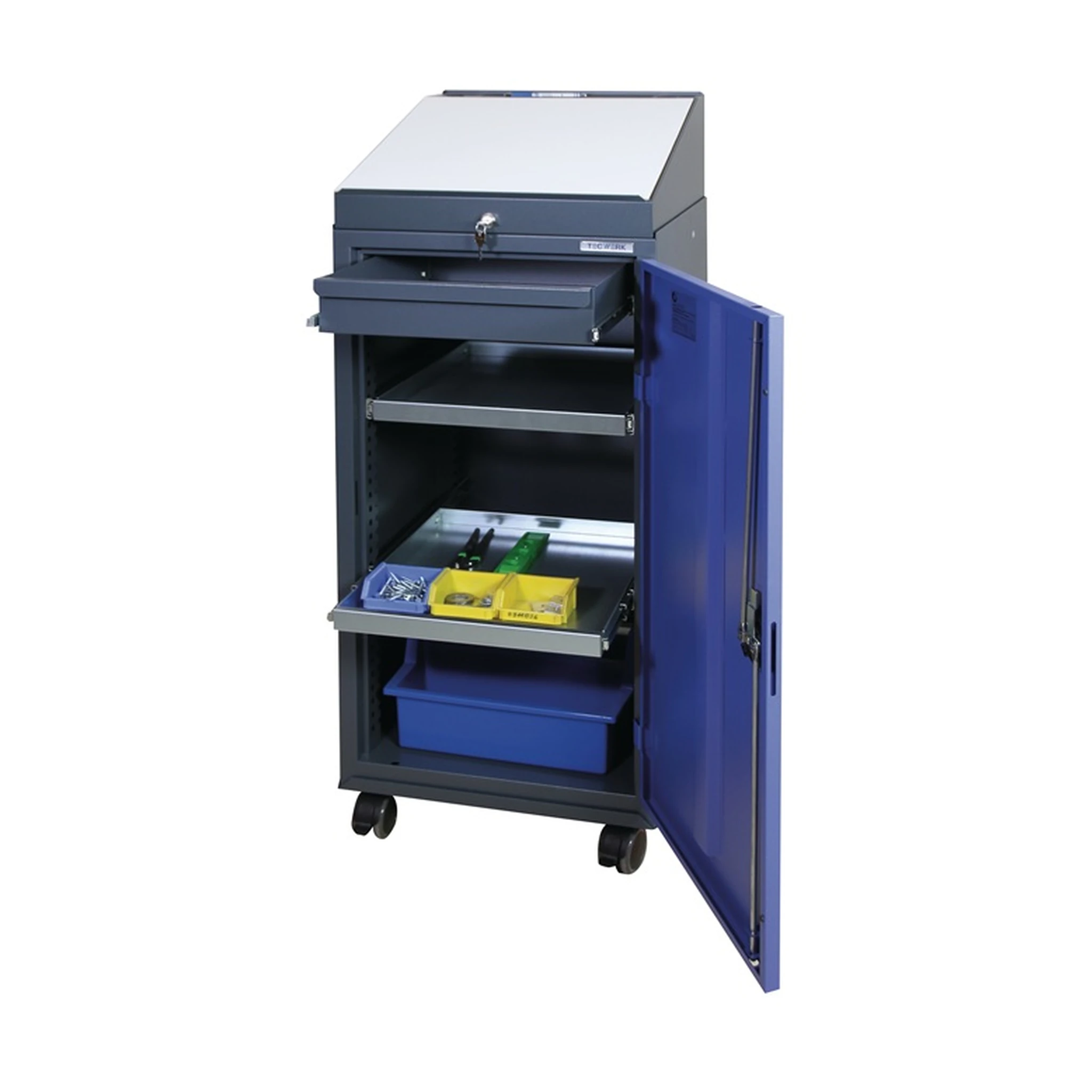 TECWERK | Werkzeugschrank-Set | mit Pultaufsatz H1310xB500xT500mm