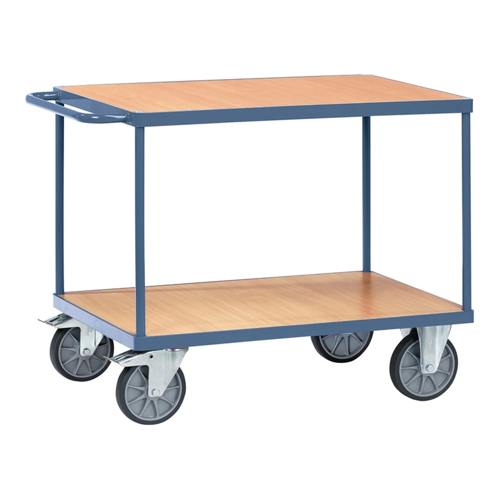 TECWERK | Tischwagen | 2 Ladeflächen L1000xB700mm saphirblau, RAL 5003 Trgf.600 kg