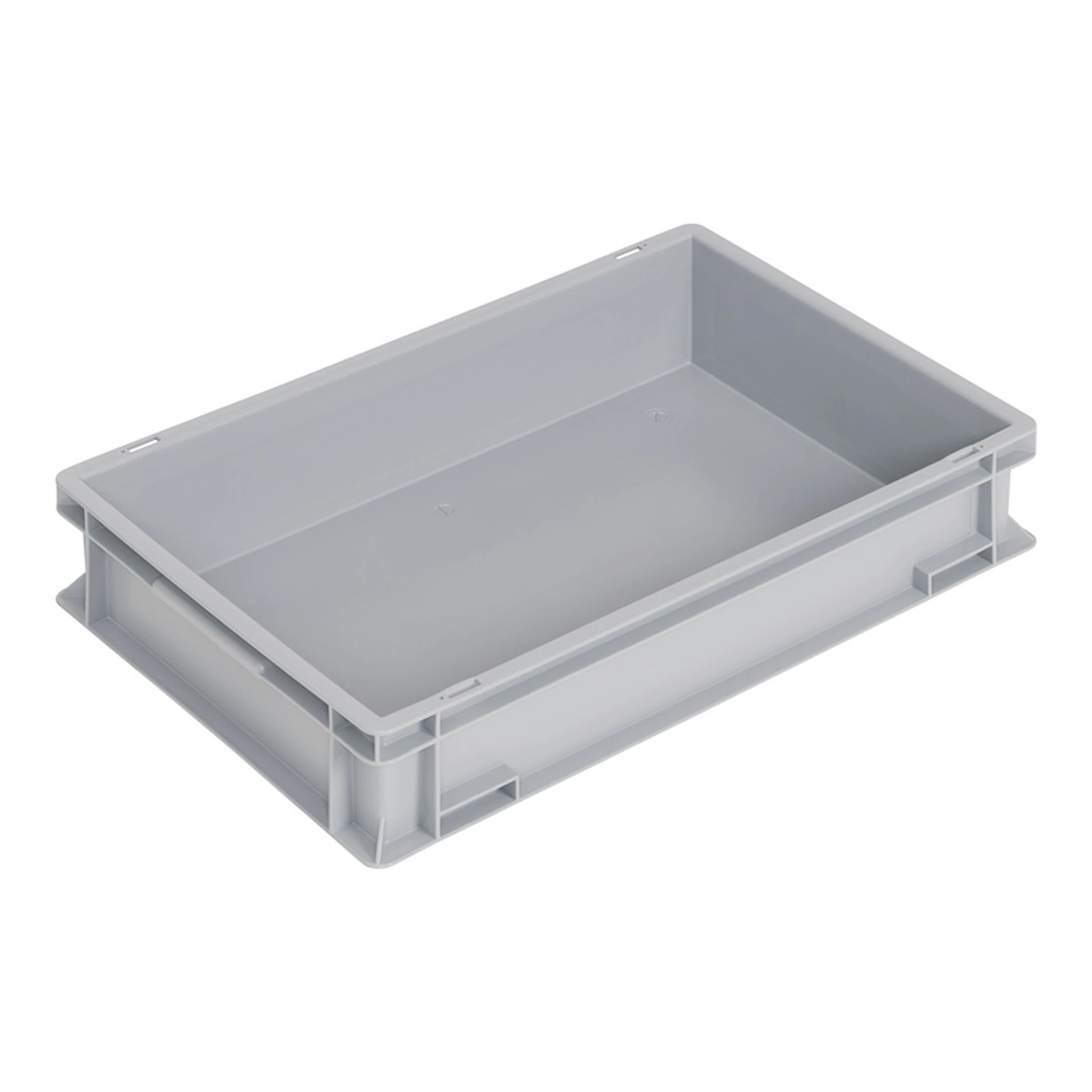 TECWERK | Transportstapelbehälter | L600xB400xH120mm grau PP Muschelgriff