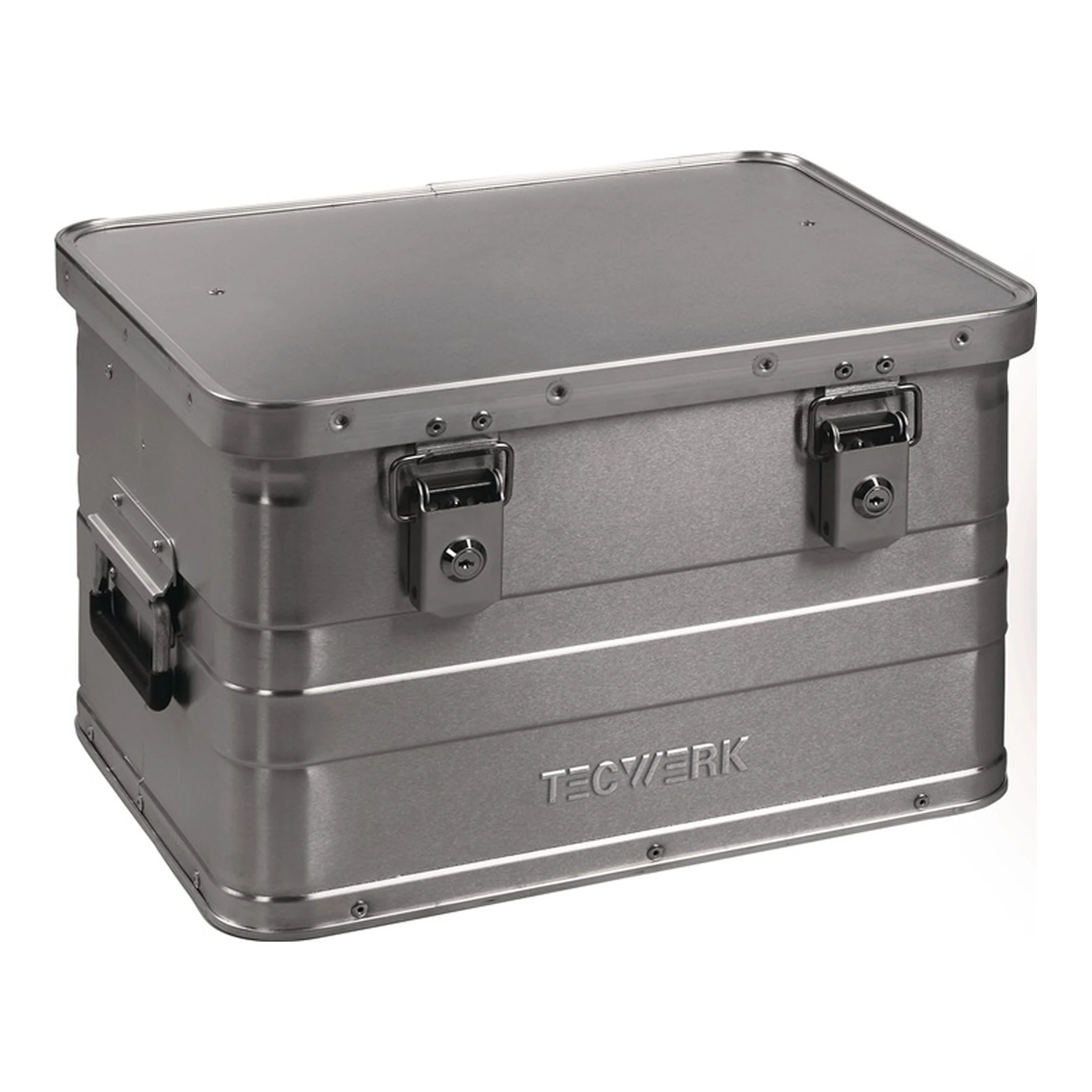 TECWERK | Aluminiumbox | L430xB330xH275mm 29 l mit Klappverschluss und Zylinderschloss