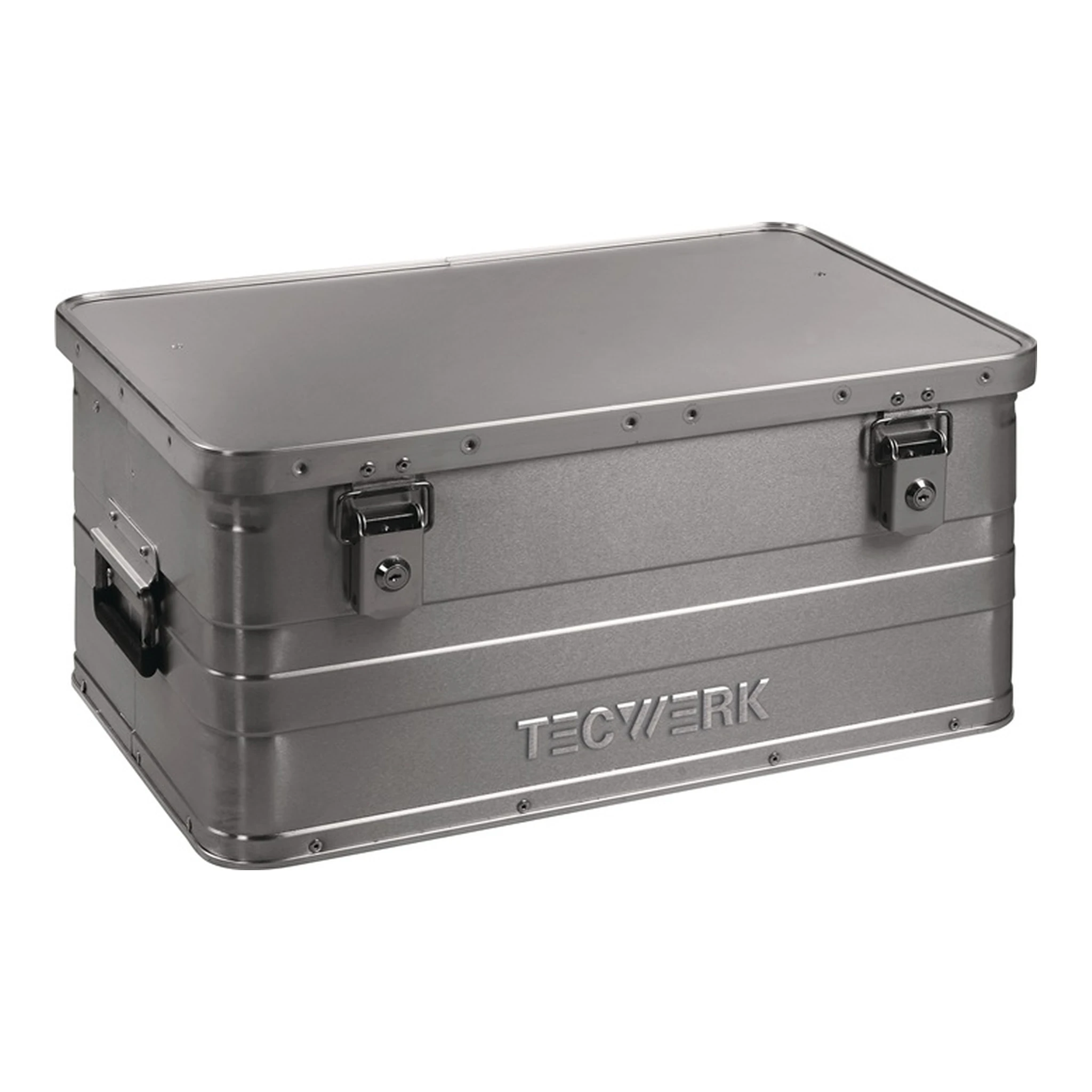 TECWERK | Aluminiumbox | L580xB380xH275mm 47 l mit Klappverschluss und Zylinderschloss