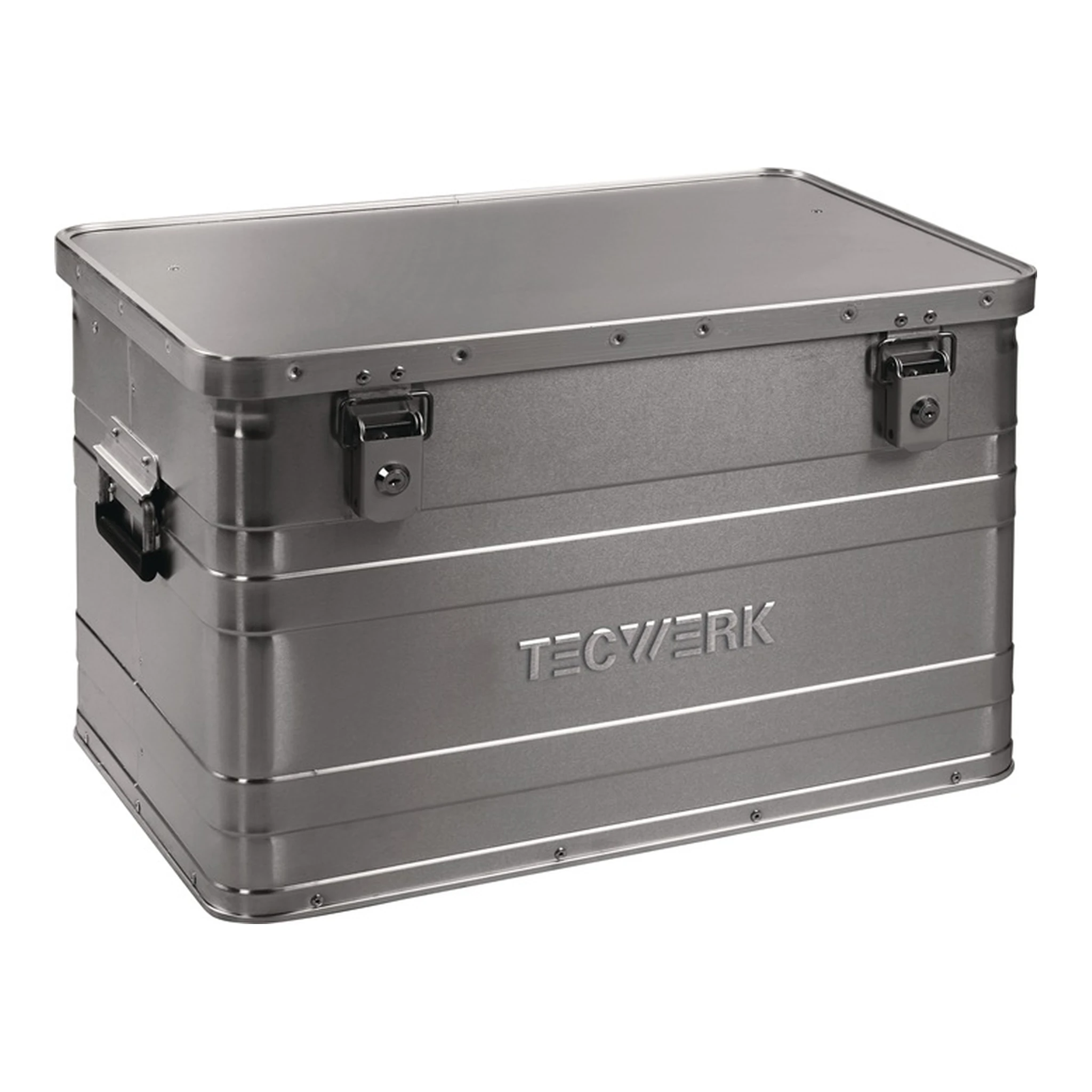 TECWERK | Aluminiumbox | L595xB390xH380mm 70 l mit Klappverschluss und Zylinderschloss