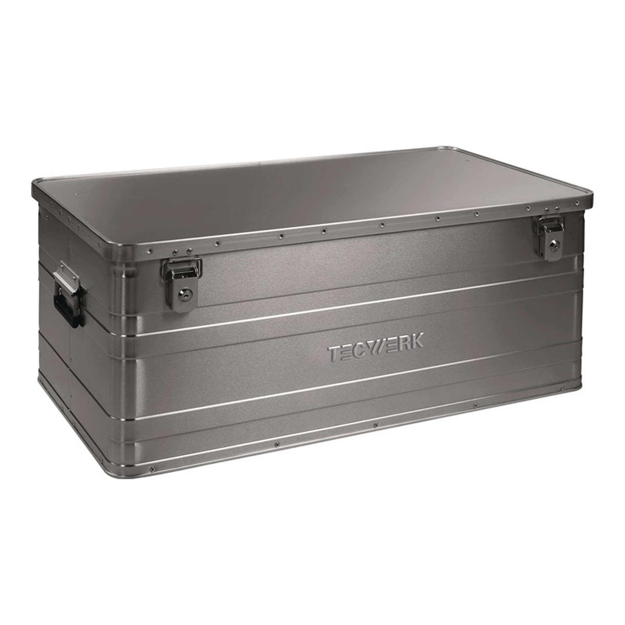 TECWERK | Aluminiumbox | L900xB490xH380mm 140 l mit Klappverschluss und Zylinderschloss