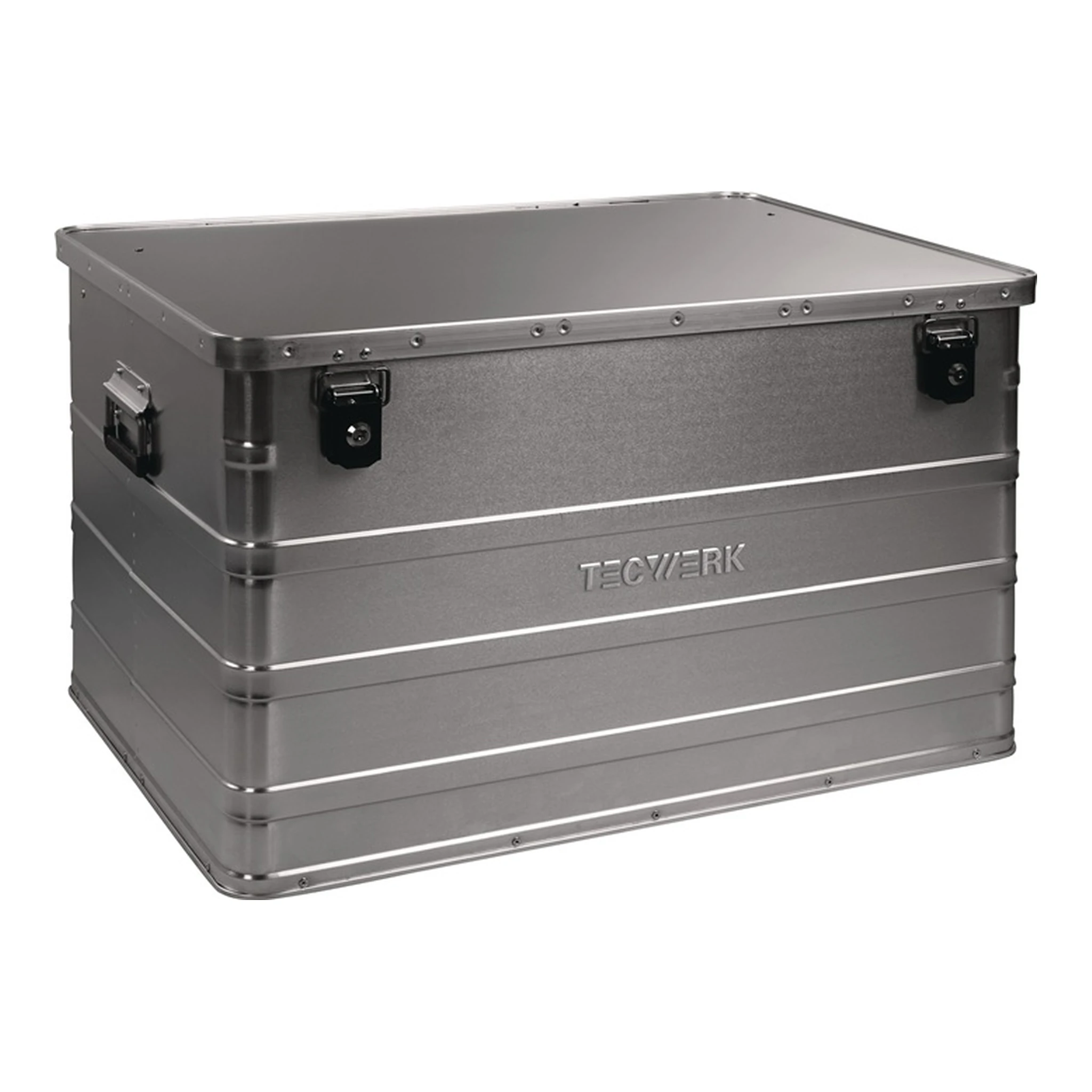 TECWERK | Aluminiumbox | L790xB560xH475mm 184 l mit Klappverschluss und Zylinderschloss