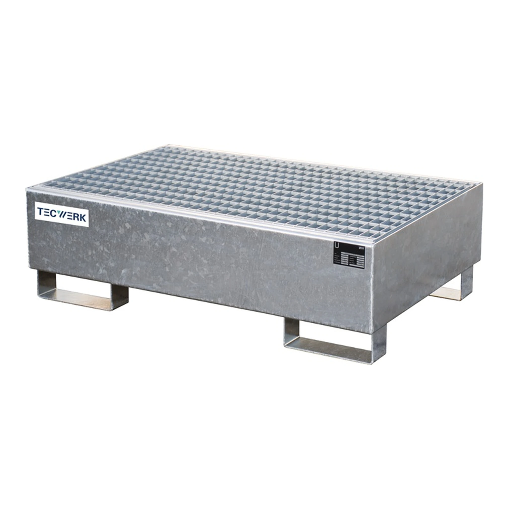 TECWERK | Auffangwanne | 215 l L1200xB800xH360mm Stahlblech mit Gitterrost