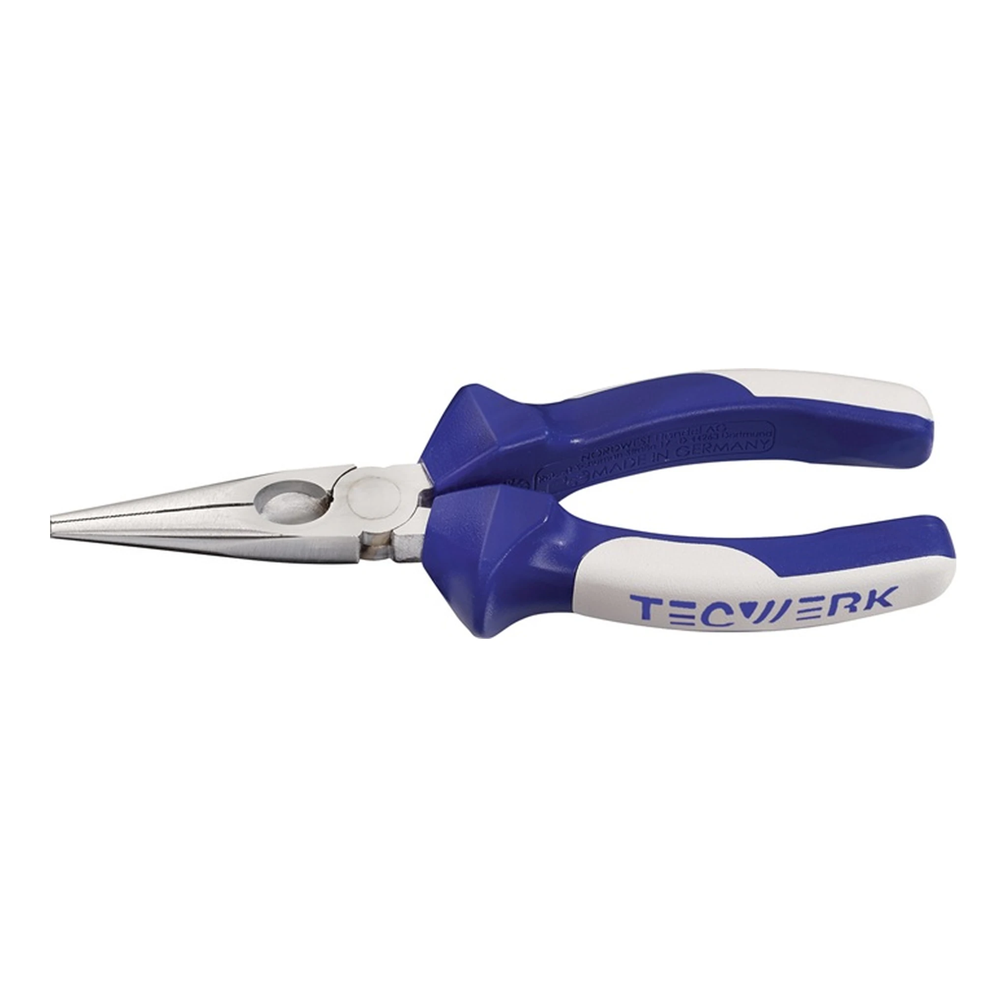 TECWERK | Flachrundzange | Länge 160 mm flach-rund gerade Mehrkomponenten-Hüllen