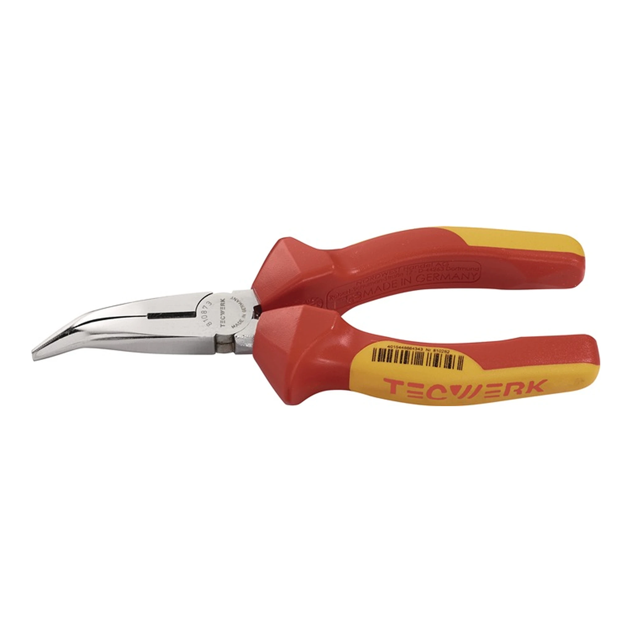 TECWERK | Flachrundzange | Länge 160 mm 40° gewinkelt VDE
