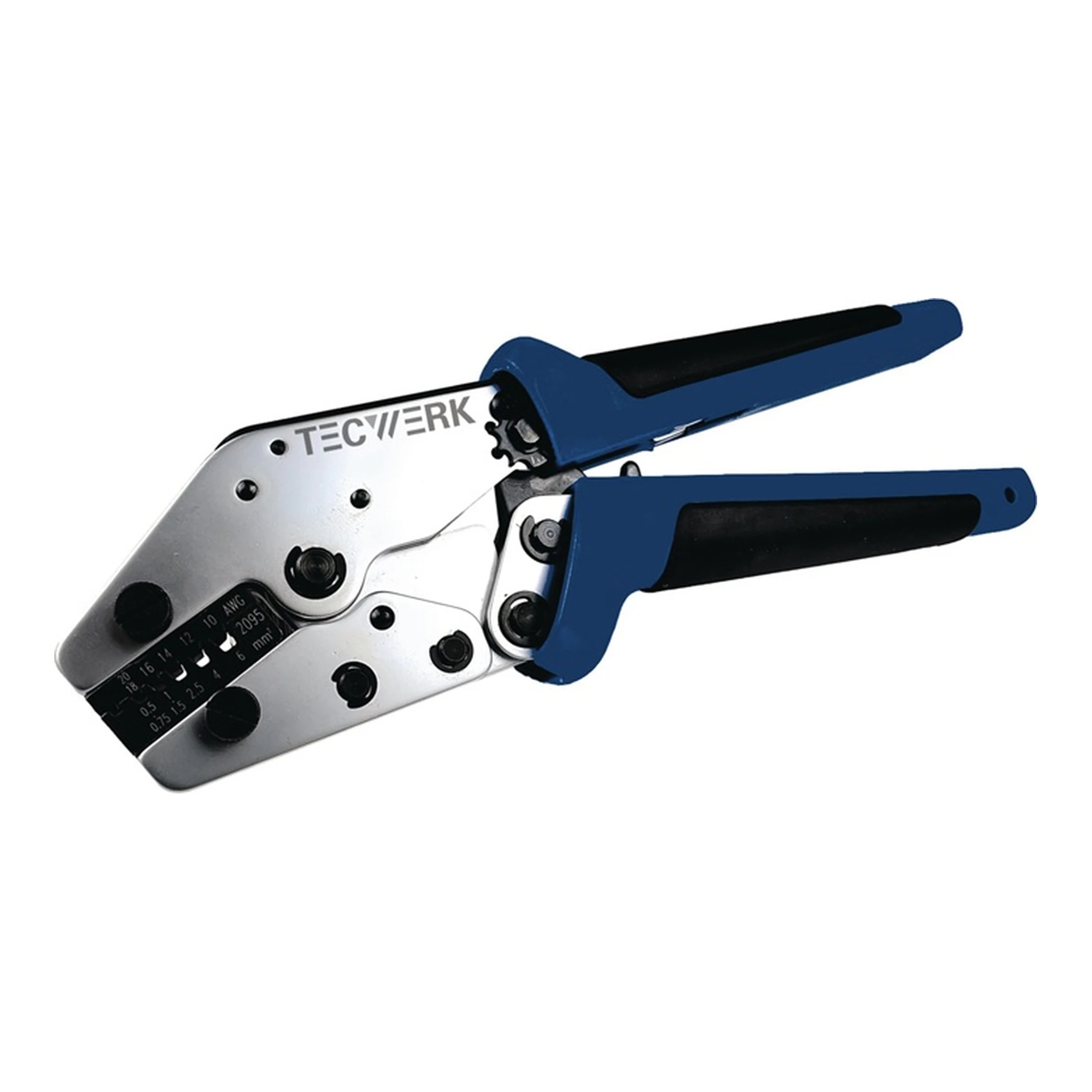 TECWERK | Aderendhülsencrimpzange | Gesamtlänge 205 mm 0,5 - 6 (AWG 24 - 10) mm²