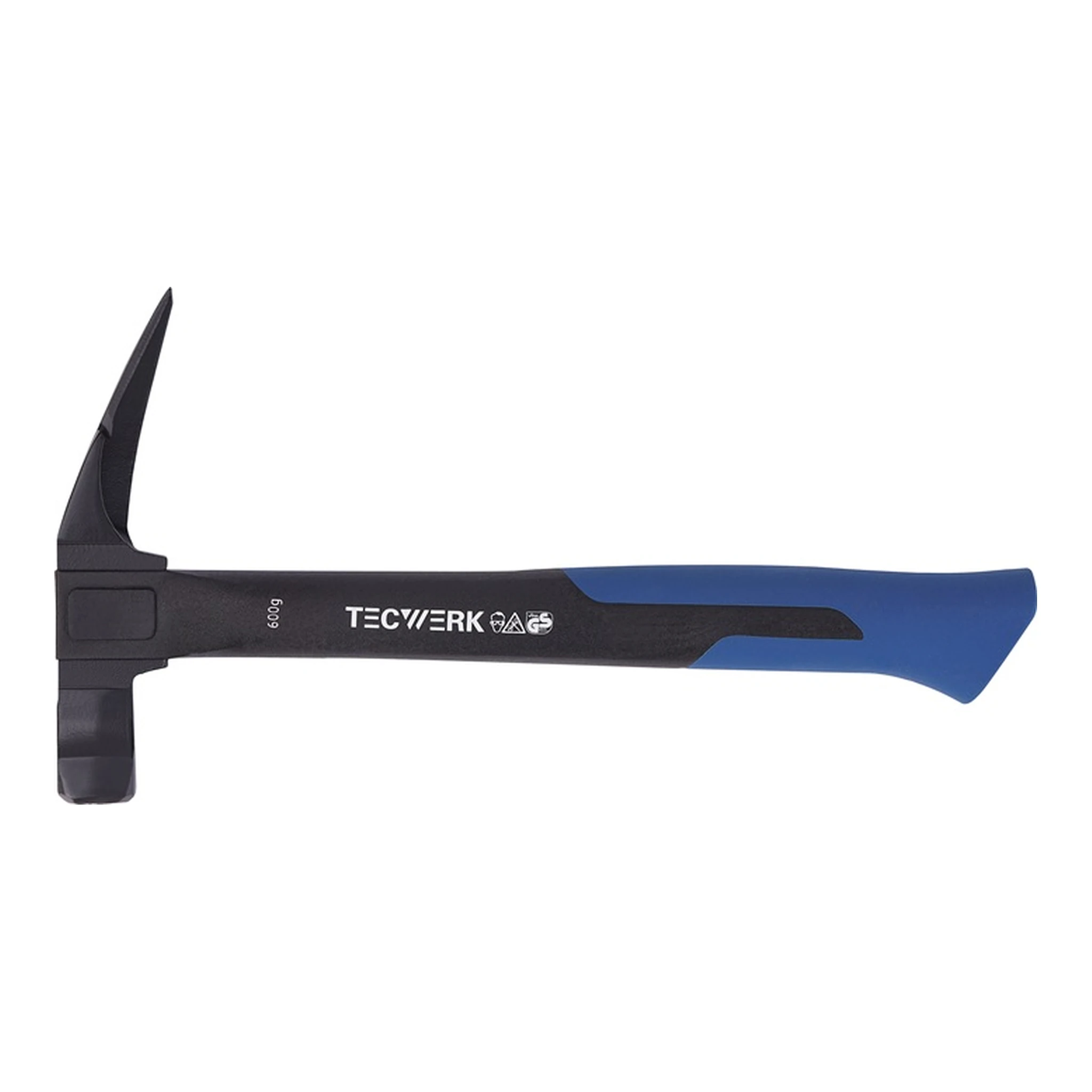 TECWERK | Latthammer | Kopfgewicht 600 g mit Magnet geraut schwarz lackiert