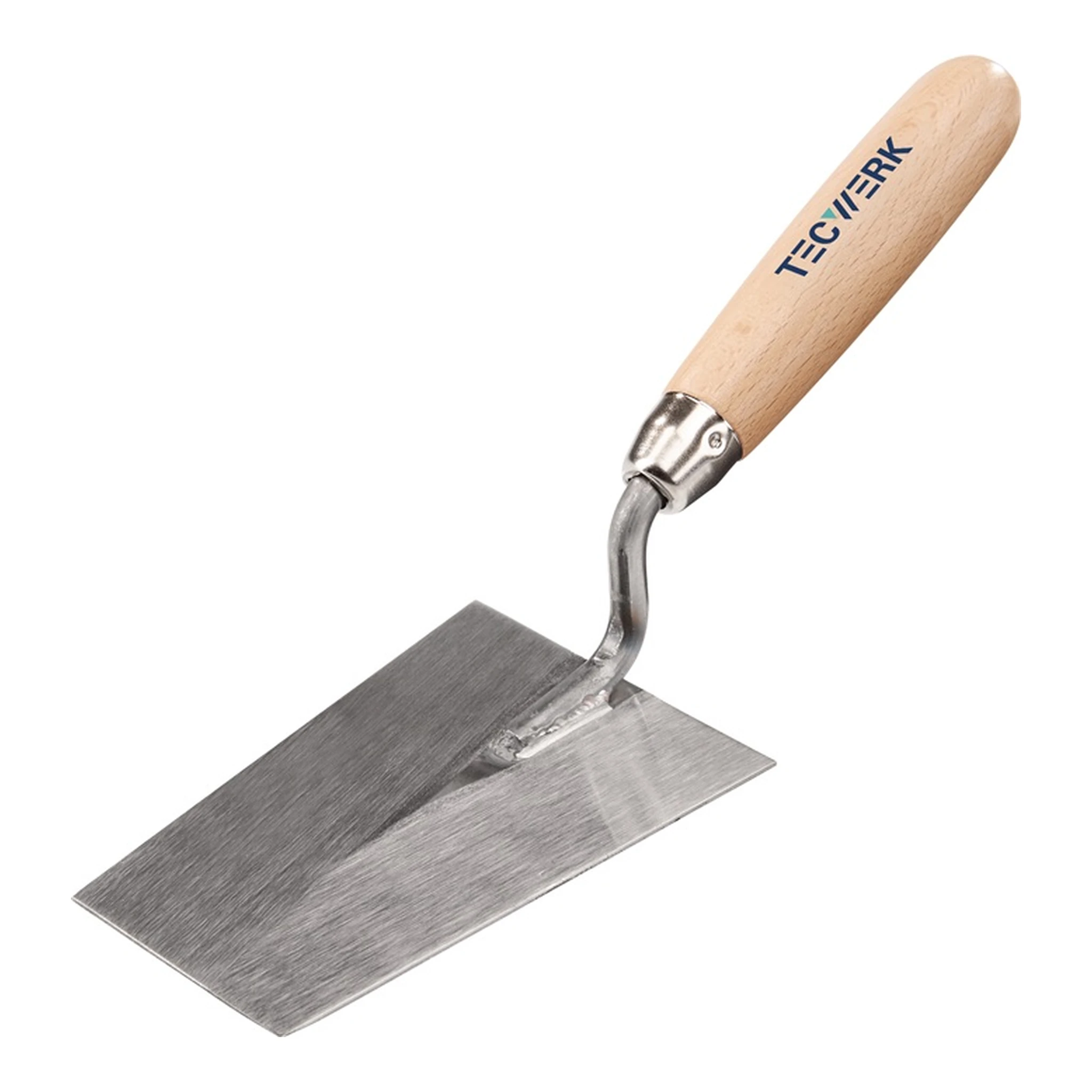 TECWERK | Berner Putzkelle | Länge 120 mm Breite 80 mm gehärtet, m. Buchenholzheft