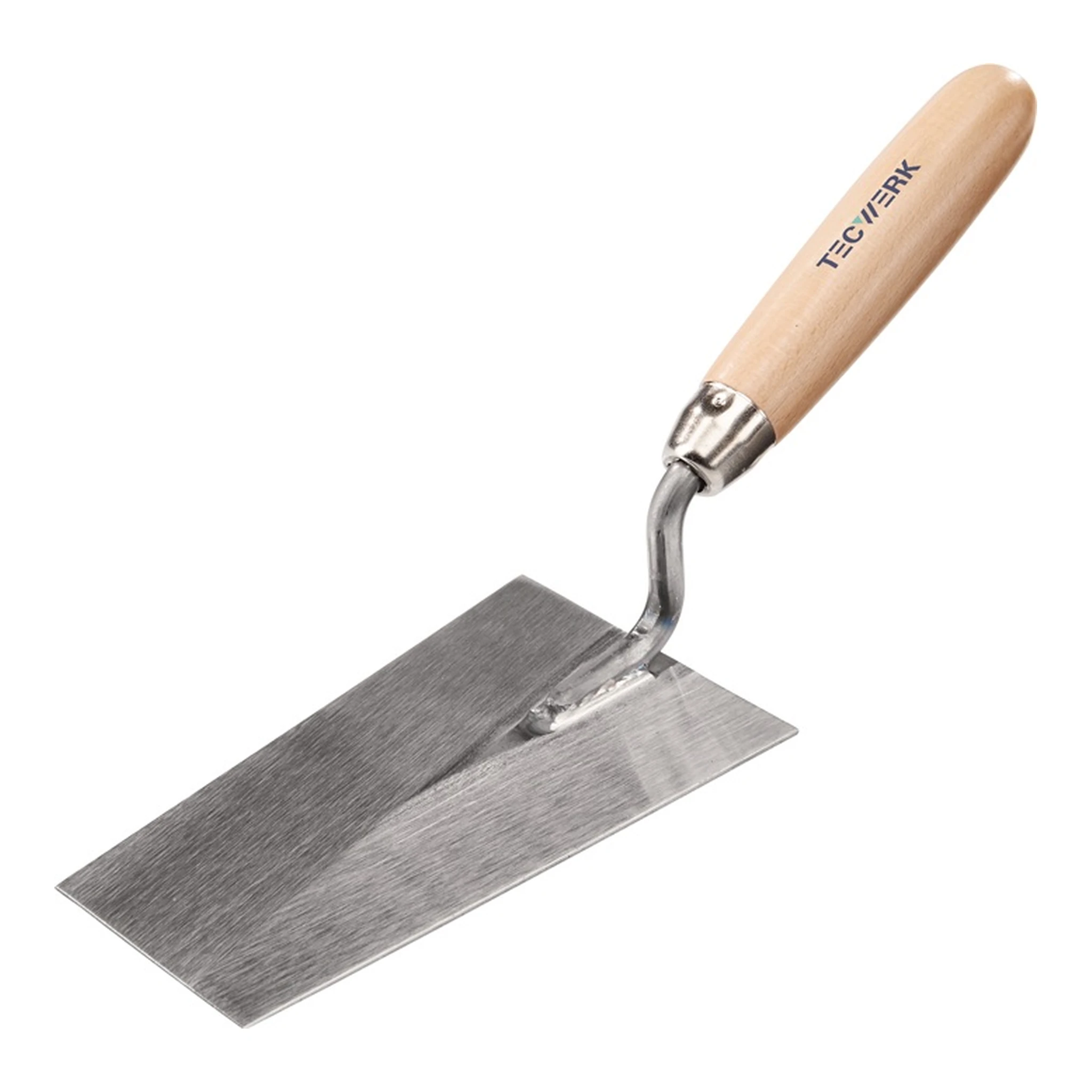 TECWERK | Berner Putzkelle | Länge 140 mm Breite 85 mm gehärtet, m. Buchenholzheft