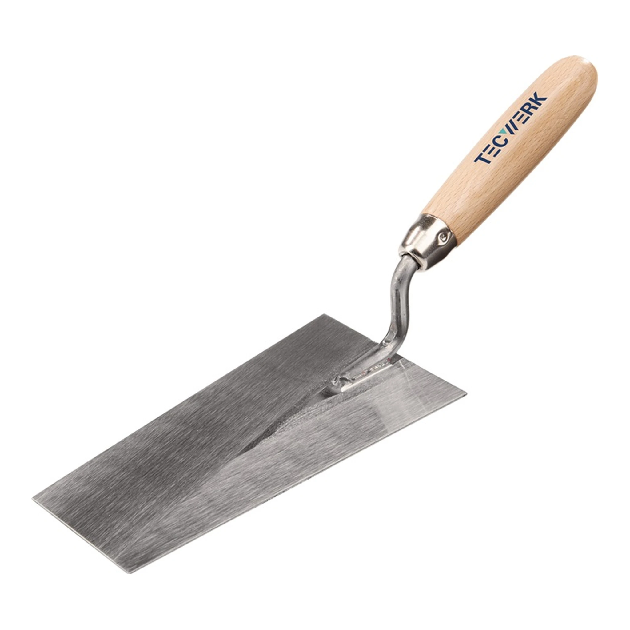 TECWERK | Berner Putzkelle | Länge 160 mm Breite 85 mm gehärtet, m. Buchenholzheft