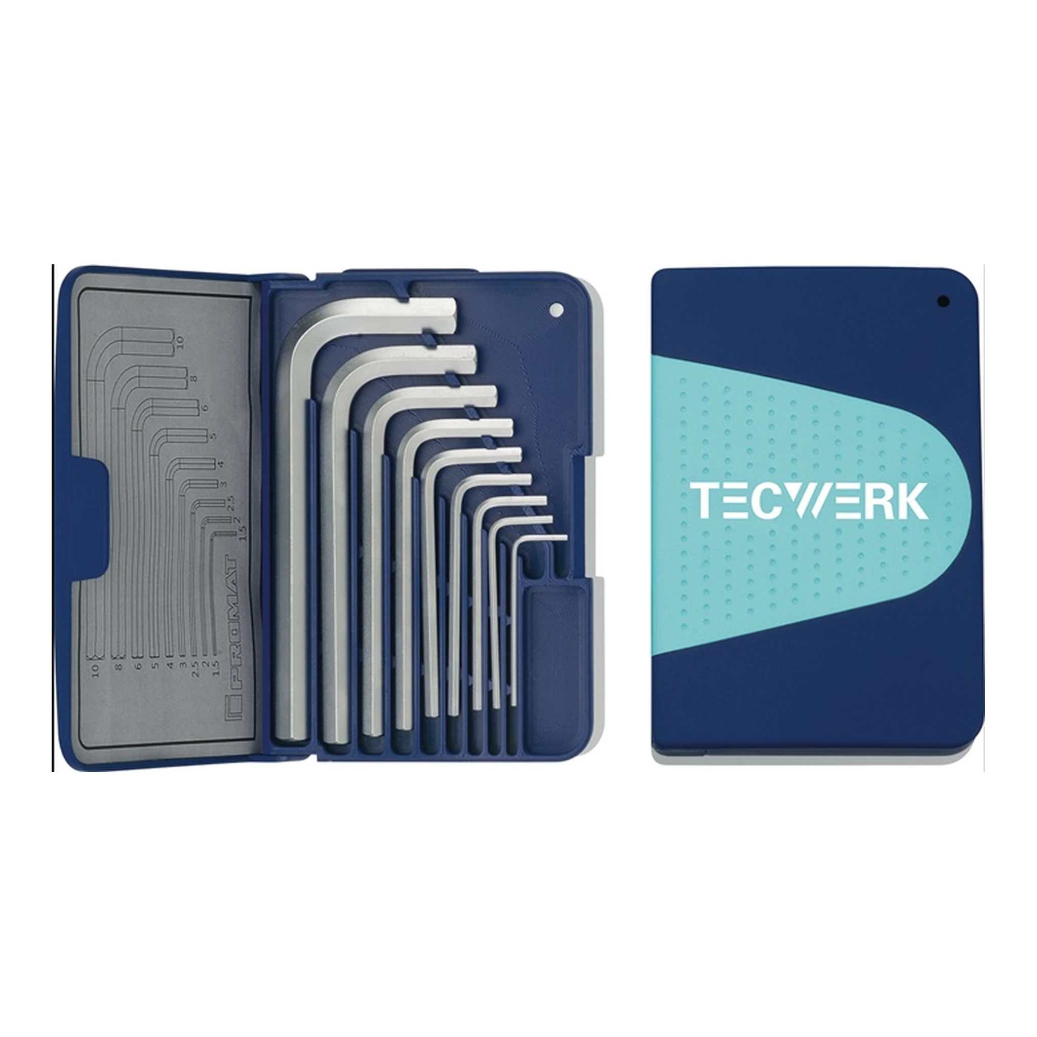 TECWERK | Winkelschraubendreher-Satz | 9-teilig Klappkassette SW 1,5 - 10 mm