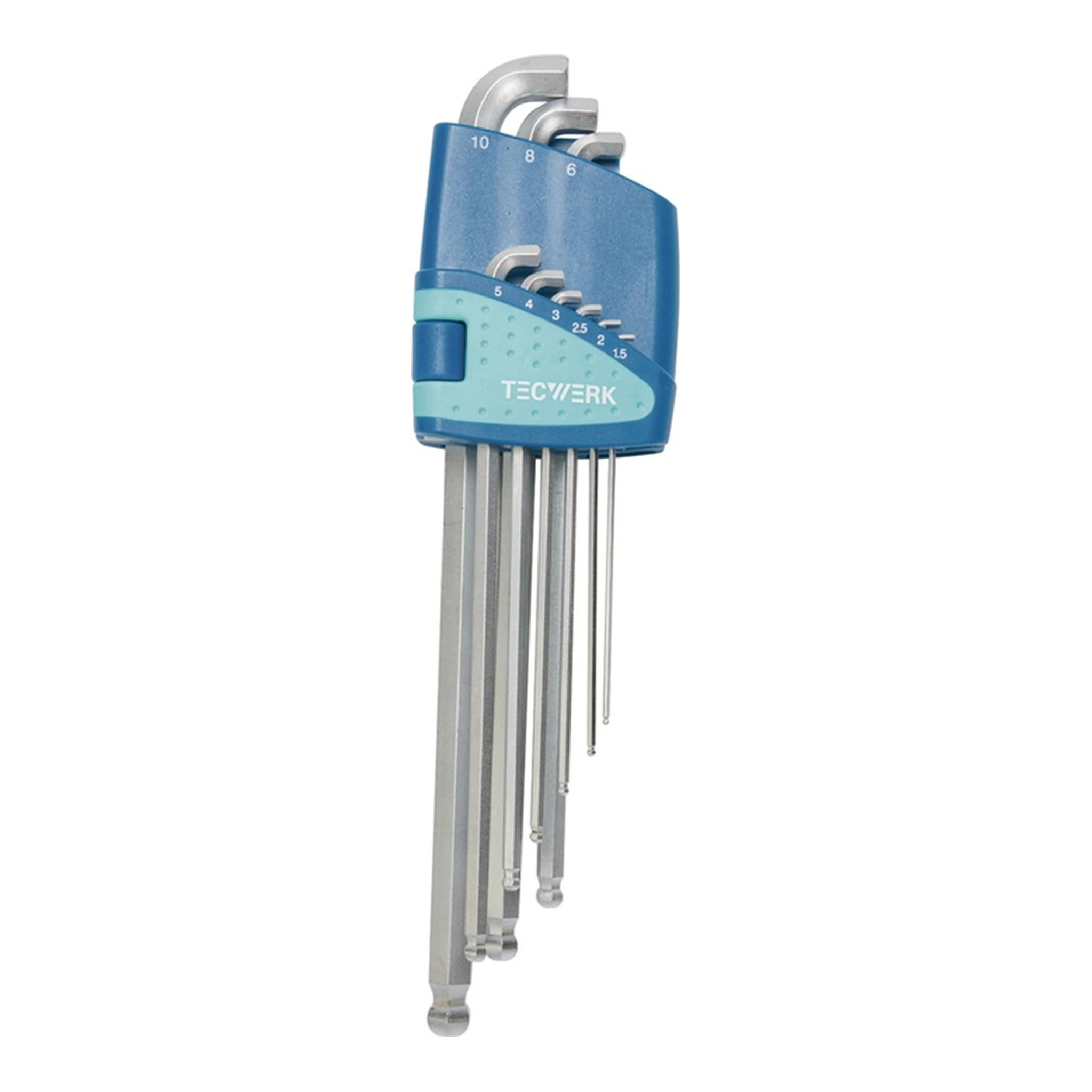 TECWERK | Winkelschraubendreher-Satz | 9-teilig Kunststoffhalter SW 1,5 - 10 mm
