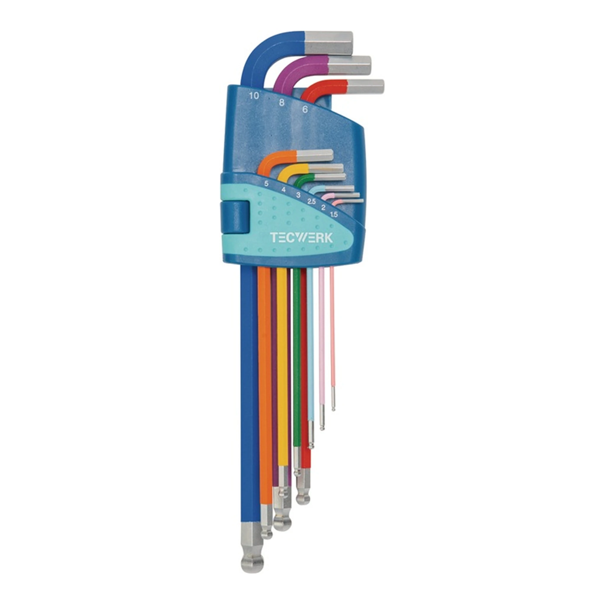 TECWERK | Winkelschraubendreher-Satz | 9-teilig Kunststoffhalter SW 1,5 - 10 mm