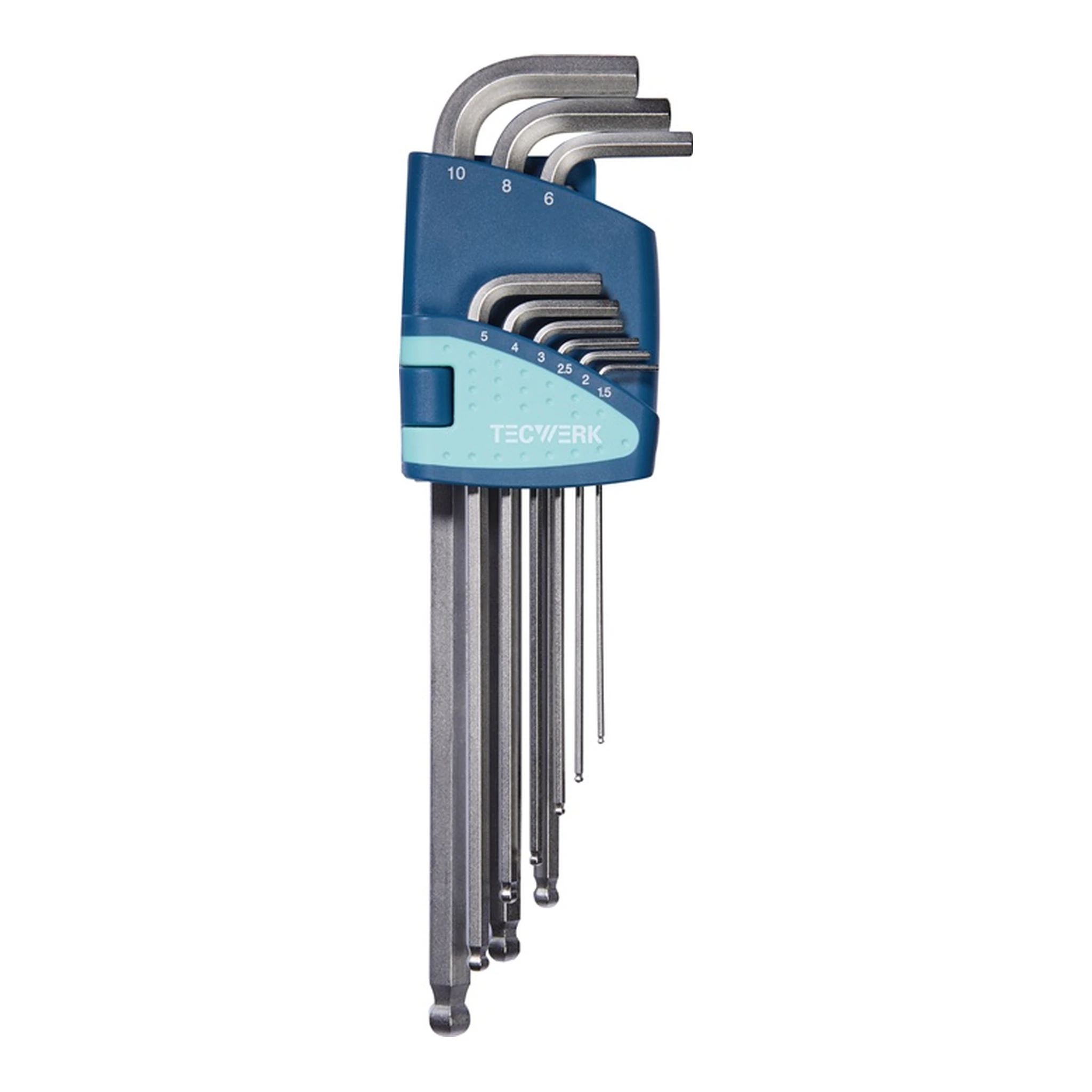 TECWERK | Winkelschraubendreher-Satz | 9-teilig Kunststoffhalter SW 1,5 - 10 mm