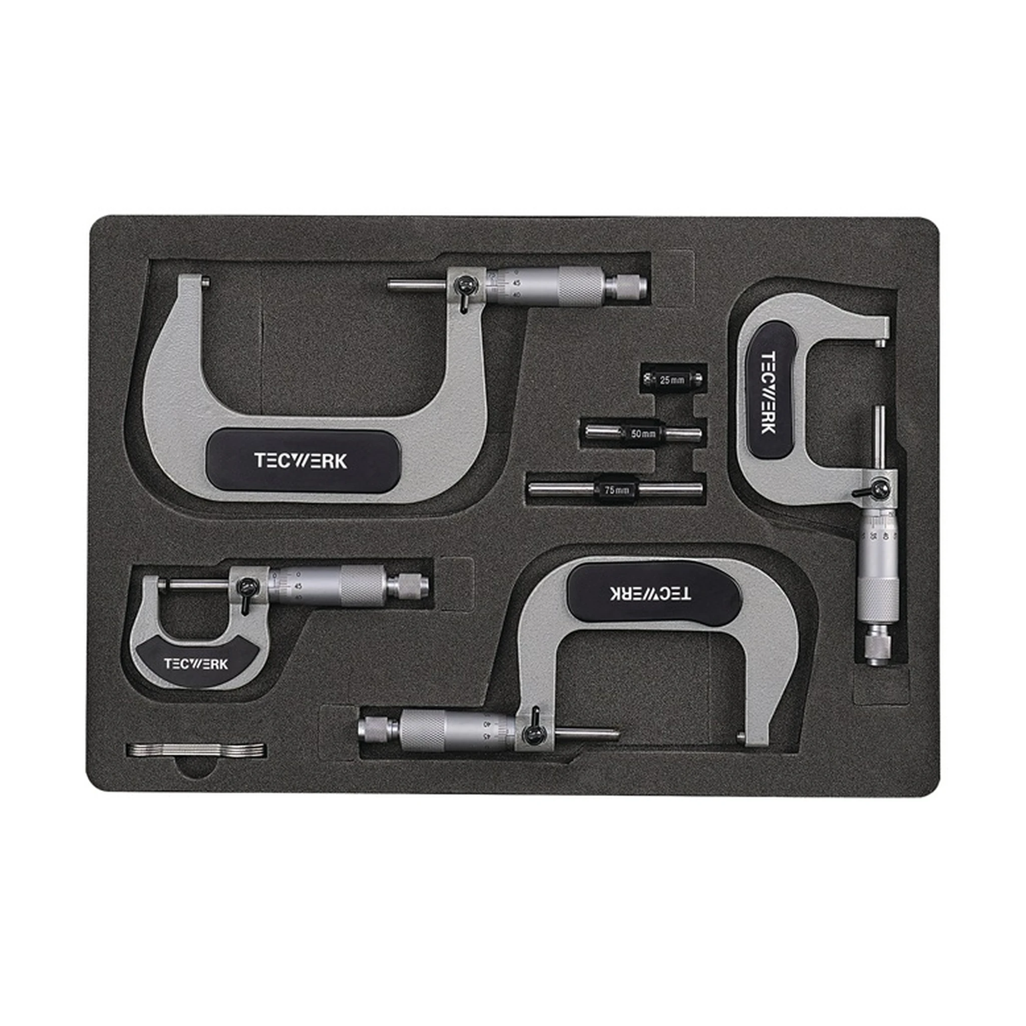 TECWERK | Bügelmessschrauben-Satz DIN 863/1 | 0-100 mm