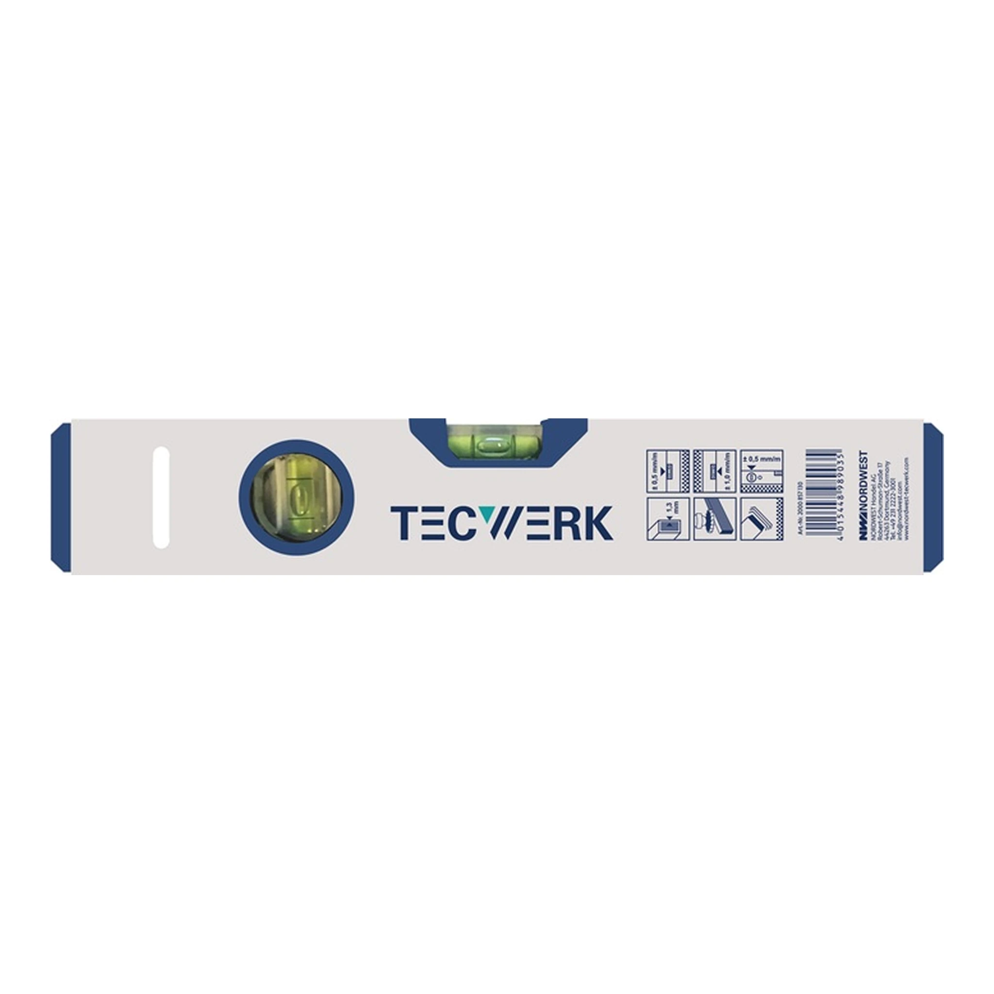 TECWERK | Wasserwaage | 100 cm Aluminium silber