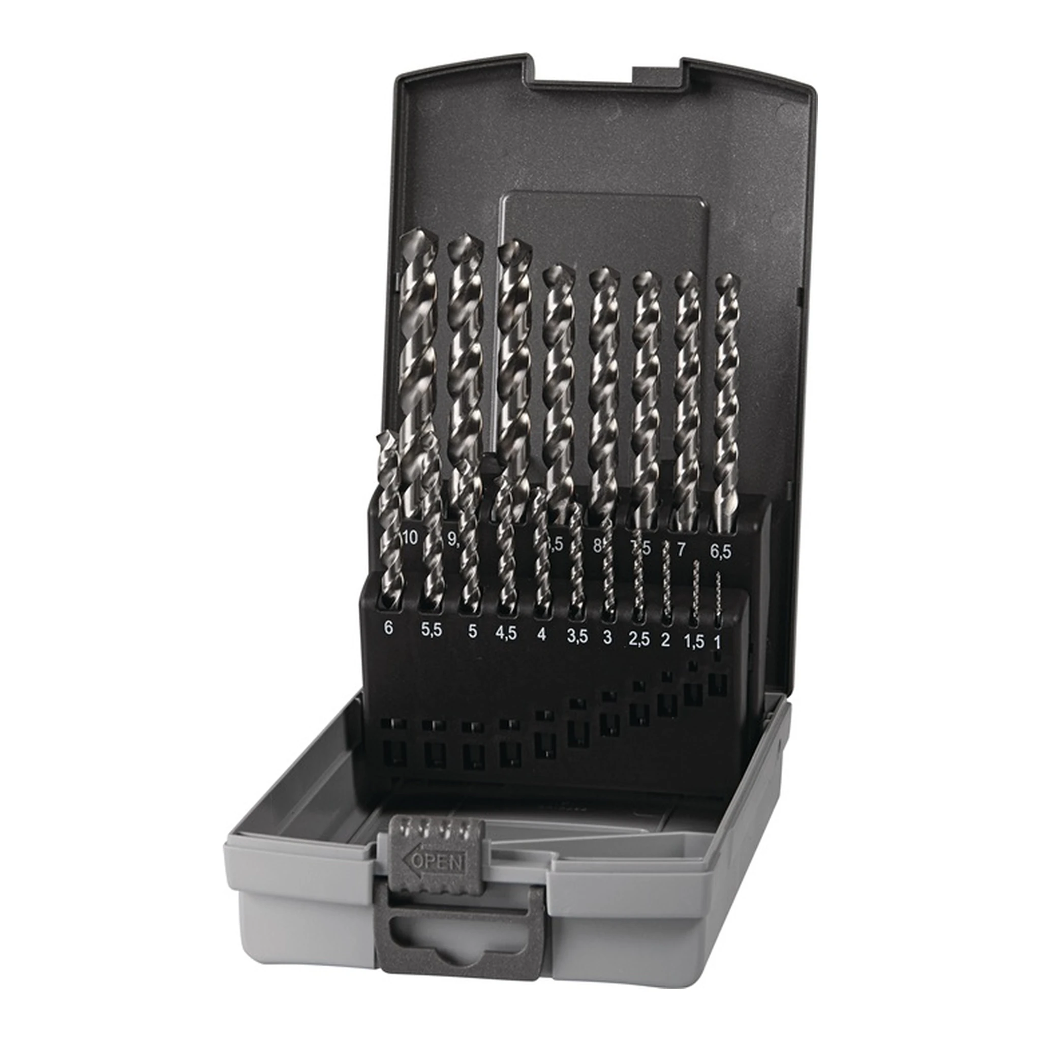 TECWERK | Spiralbohrer-Satz DIN 338 Typ UNI | Nenn-Ø 1-10x0,5 mm HSS-Co