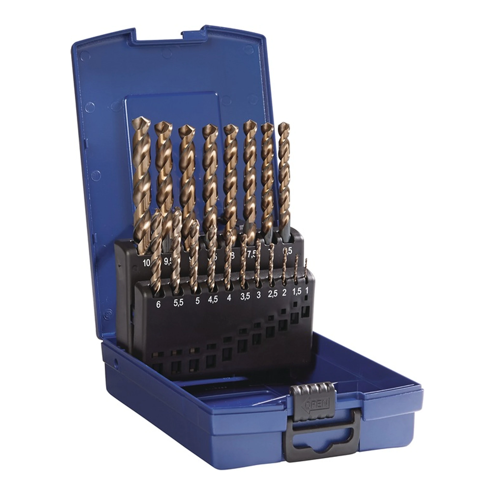 TECWERK | Spiralbohrer-Satz DIN 338 Typ VA | Nenn-Ø 1-10x0,5 mm HSS-Co5 dampfangelassen