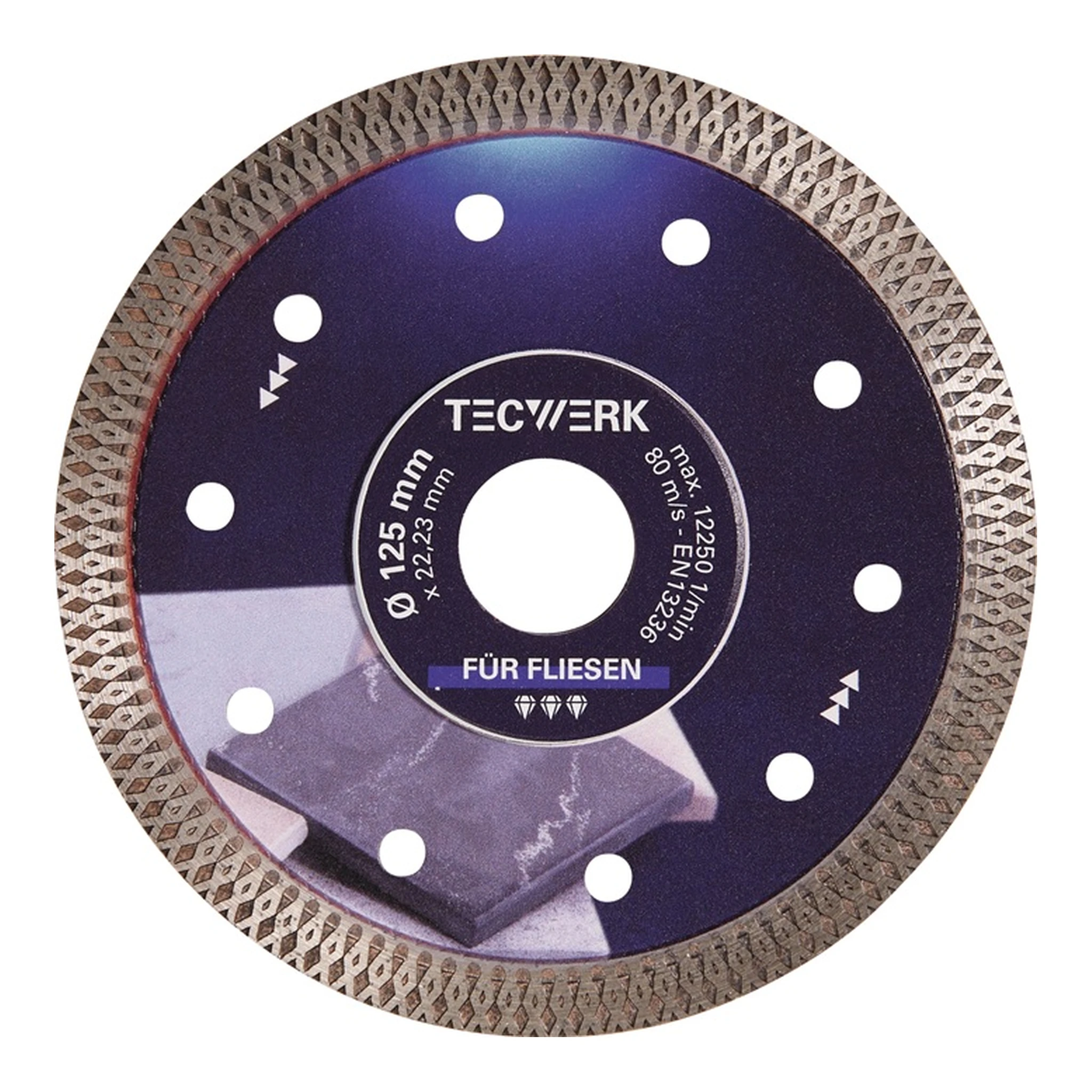 TECWERK | Diamanttrennscheibe FLIESEN PRO X | Ø 115 mm Bohrung 22,23 mm