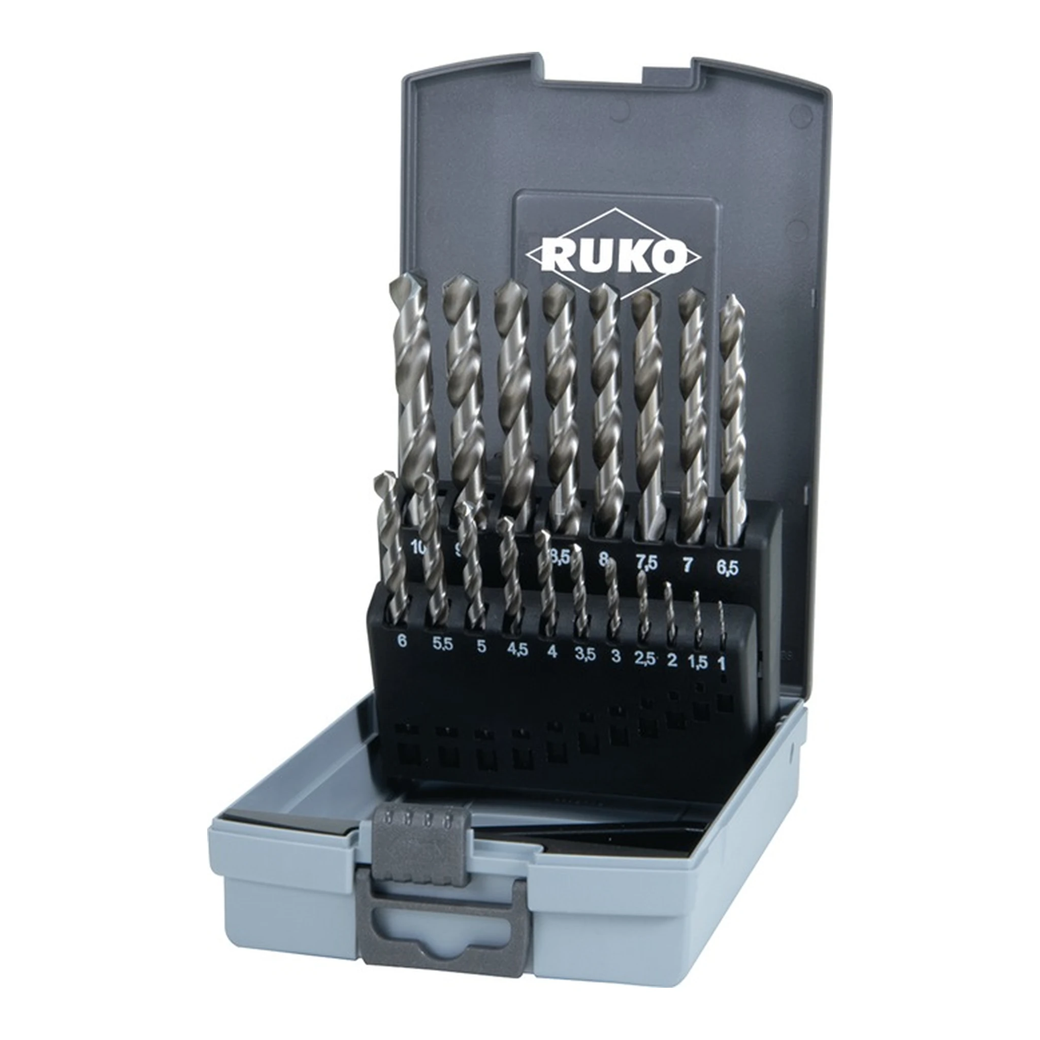 RUKO | Spiralbohrer-Satz DIN 338 Typ N | Nenn-Ø 1-10x0,5 mm HSS