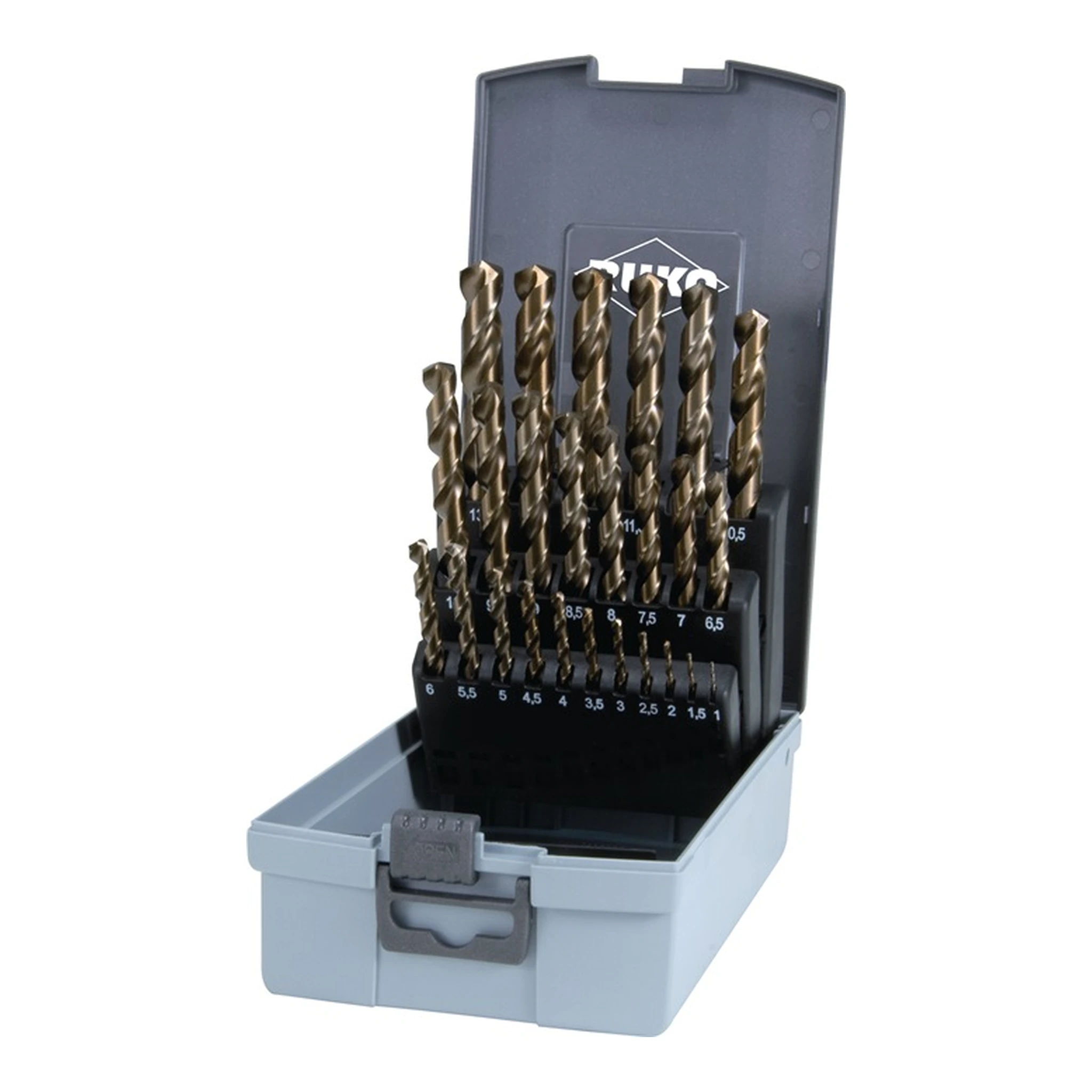 RUKO | Spiralbohrer-Satz DIN 338 Typ VA | Nenn-Ø 1-13x0,5 mm HSS-Co5 Gold