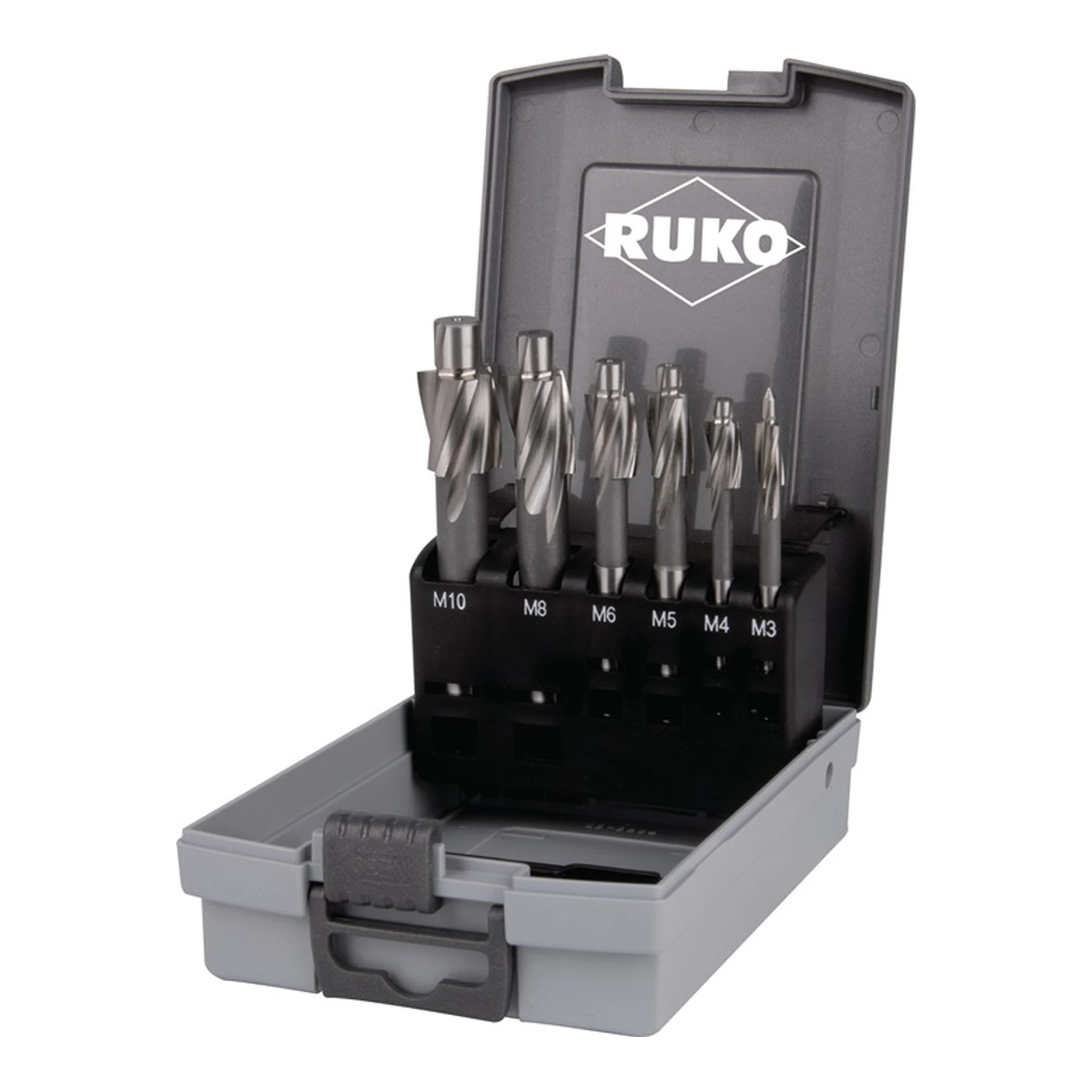 RUKO | Flachsenker-Satz DIN 373 | M3-M10 fein für Durchgangsloch HSS Blank
